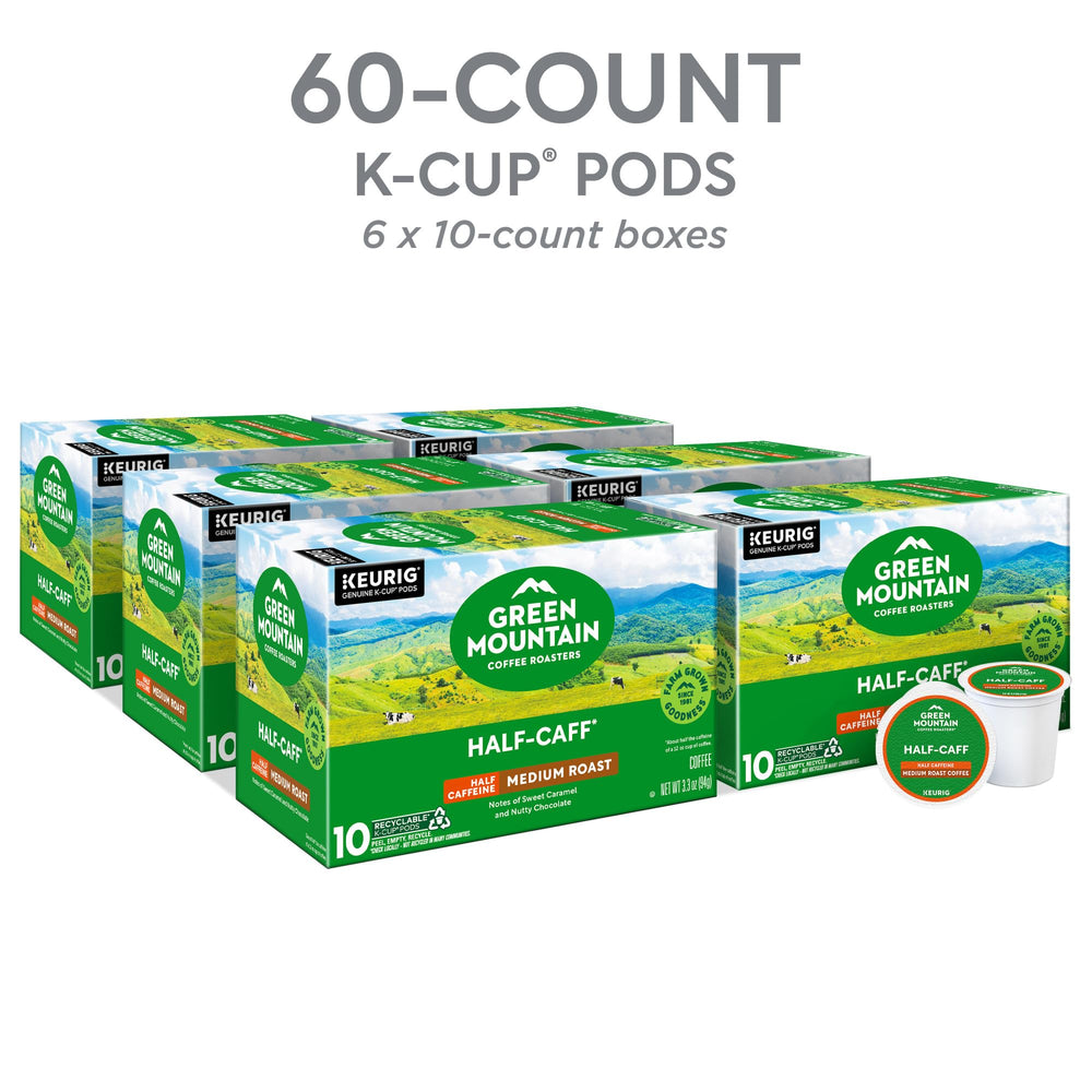 Sixty-count packaging of Green Mountain ensures easy weekly stock