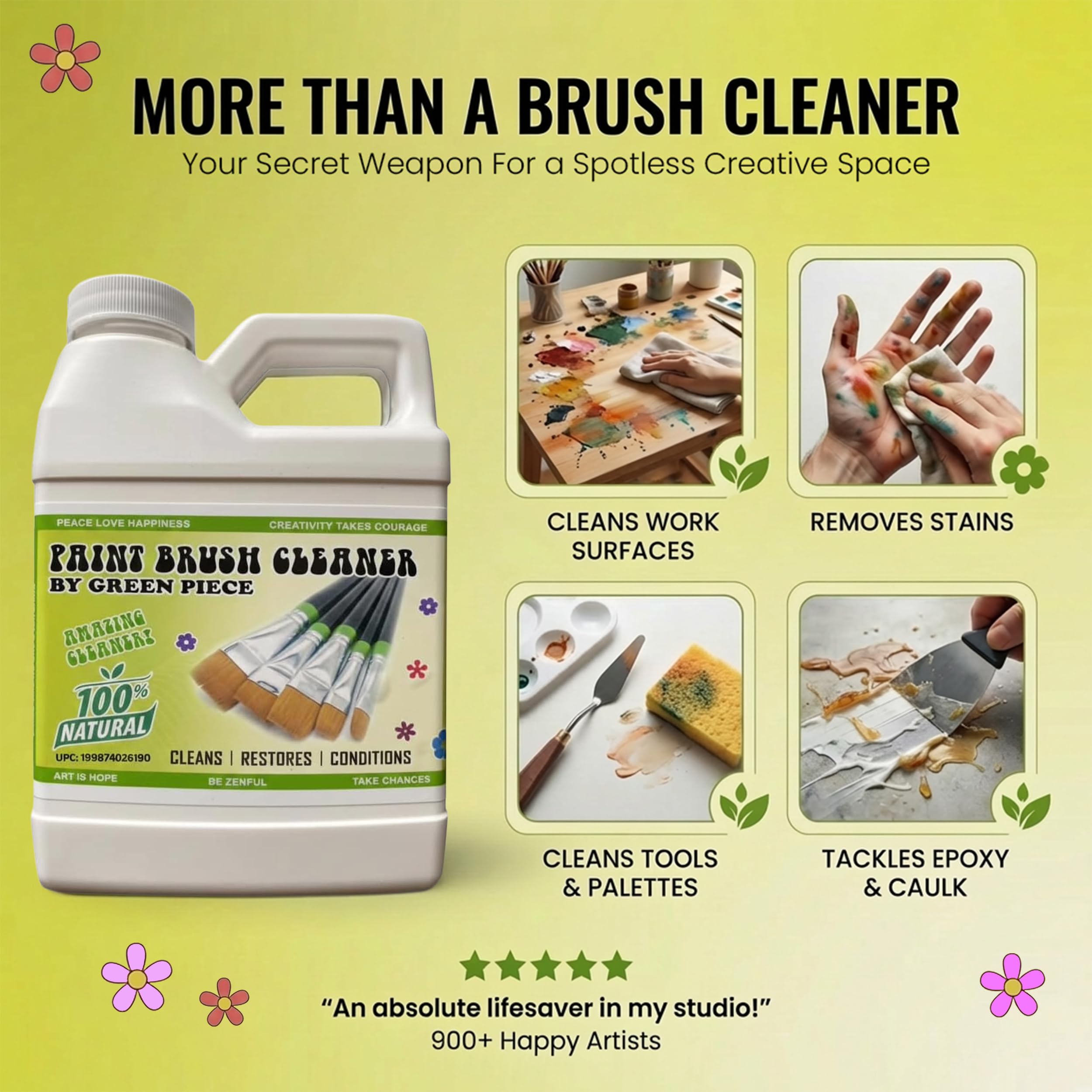 Green Piece multi-surface-cleaner demonstrates versatility.