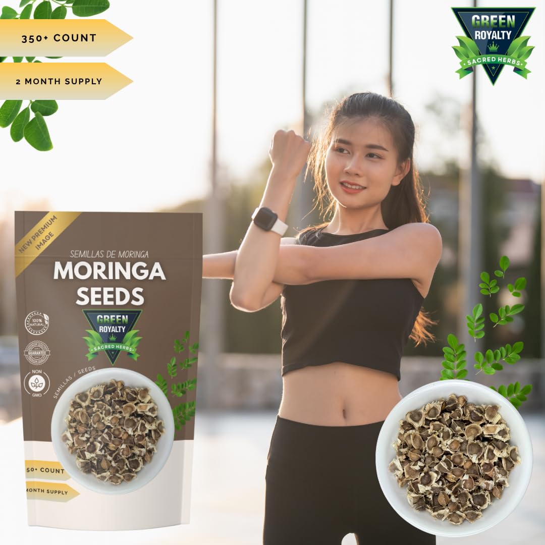 GREEN ROYALTY Moringa seeds presented as a clean, sugar-free snack