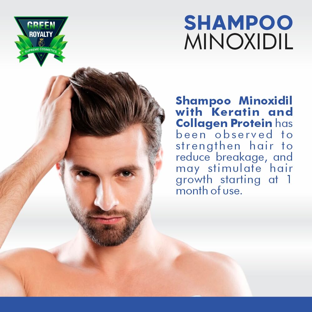 Green Royalty Minoxidil Shampoo sulfate-free-cleanse delivers a gentle daily wash.