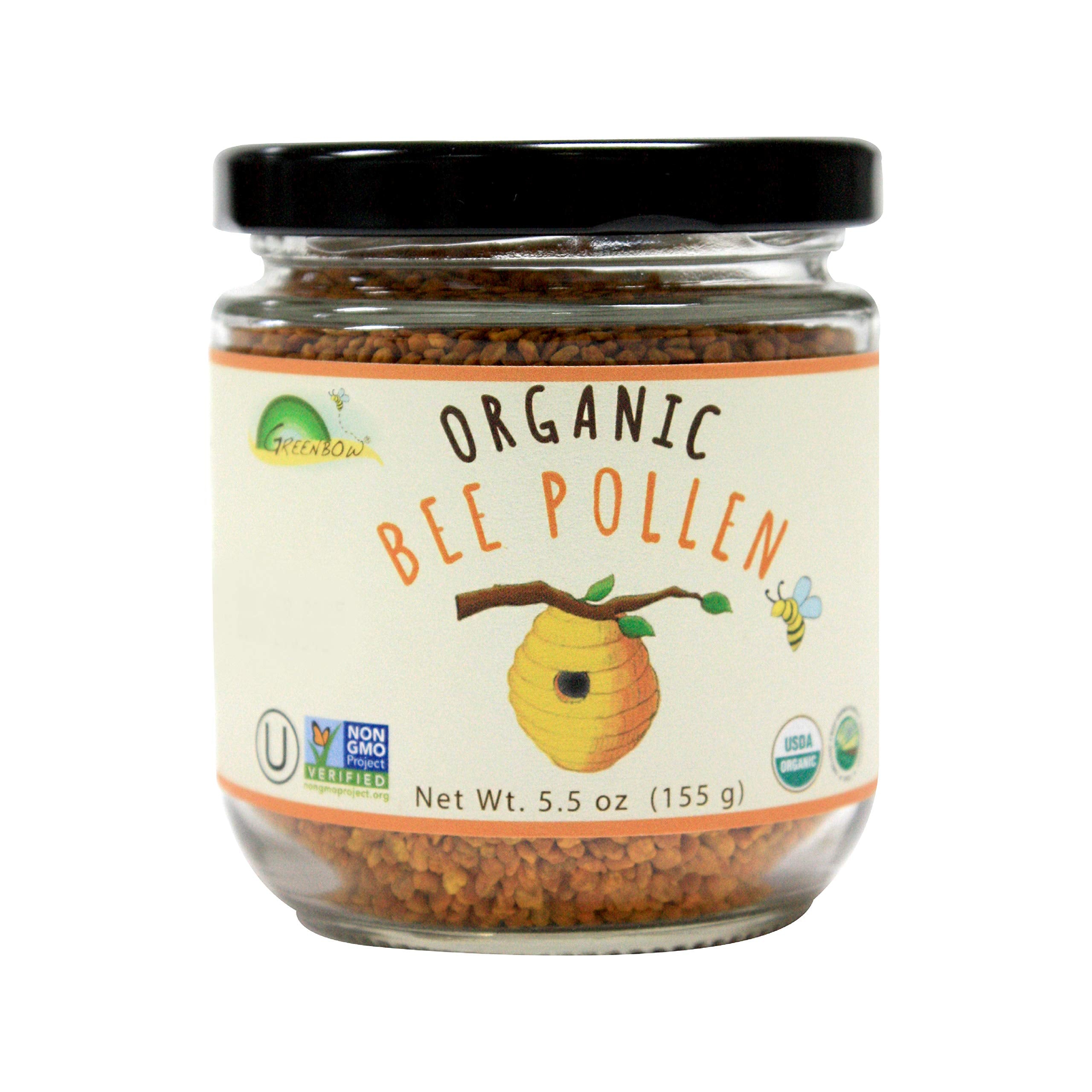 Greenbow Organic Bee Pollen kitchen scene with spoon and bowl.