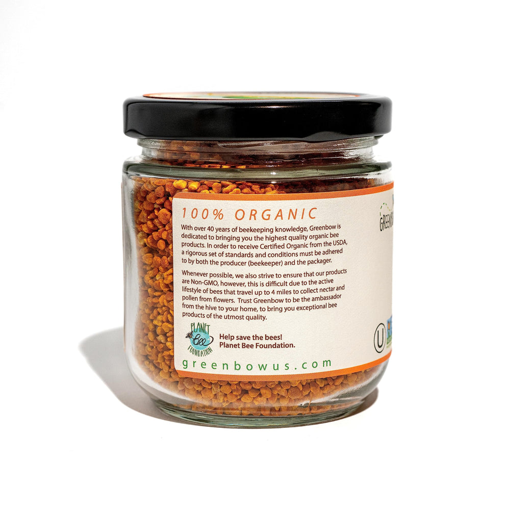 Greenbow Organic Certifications label highlights USDA, Kosher, Halal and Non-GMO status.