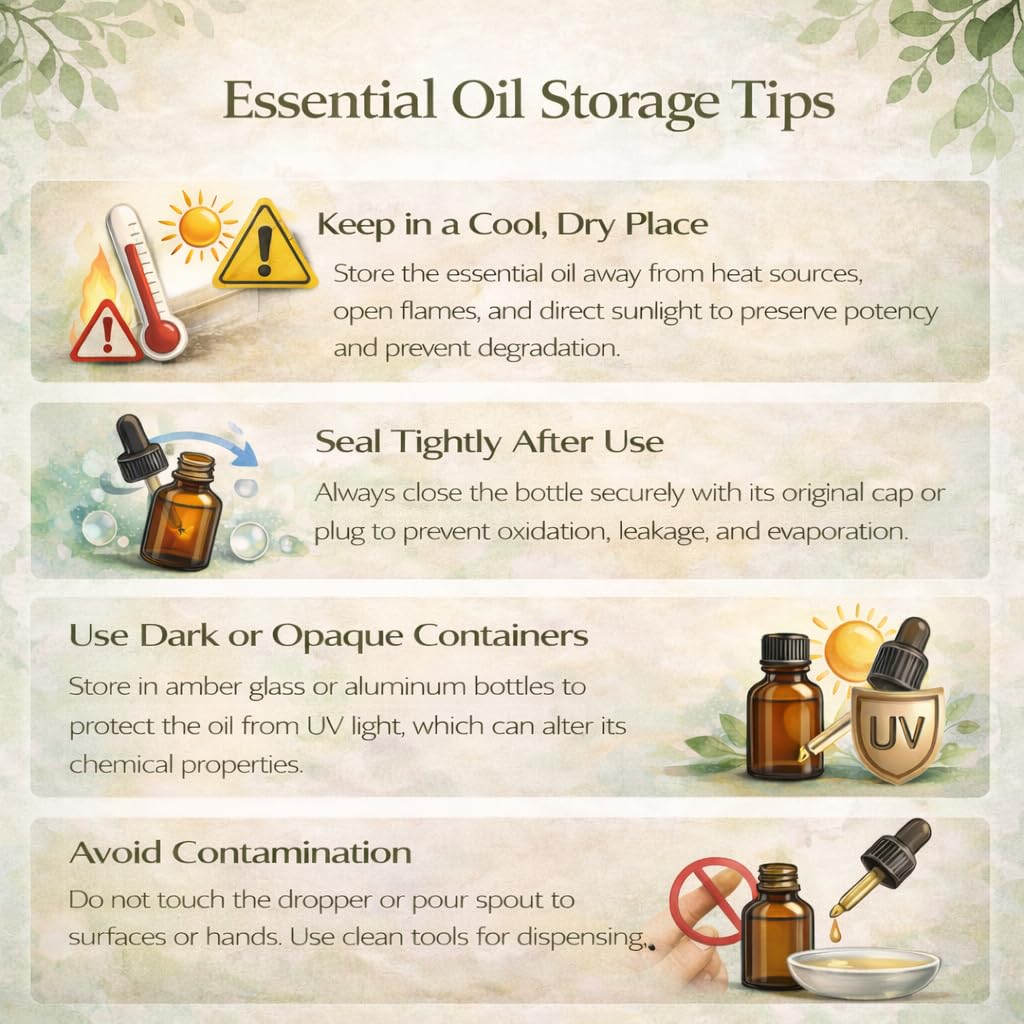GreenHealth peppermint oil bottle label detail, highlighting purity and batch info