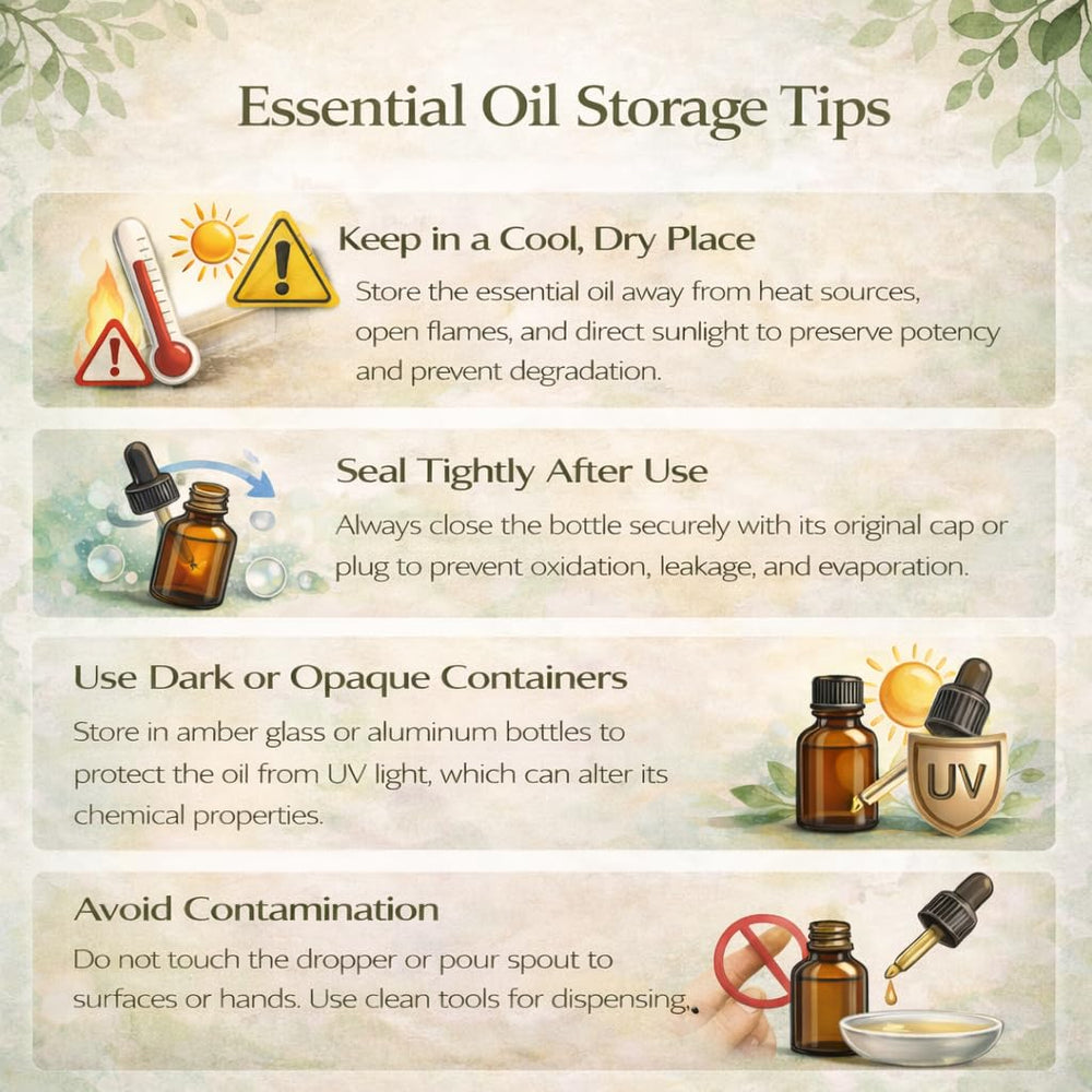 GreenHealth peppermint oil bottle label detail, highlighting purity and batch info