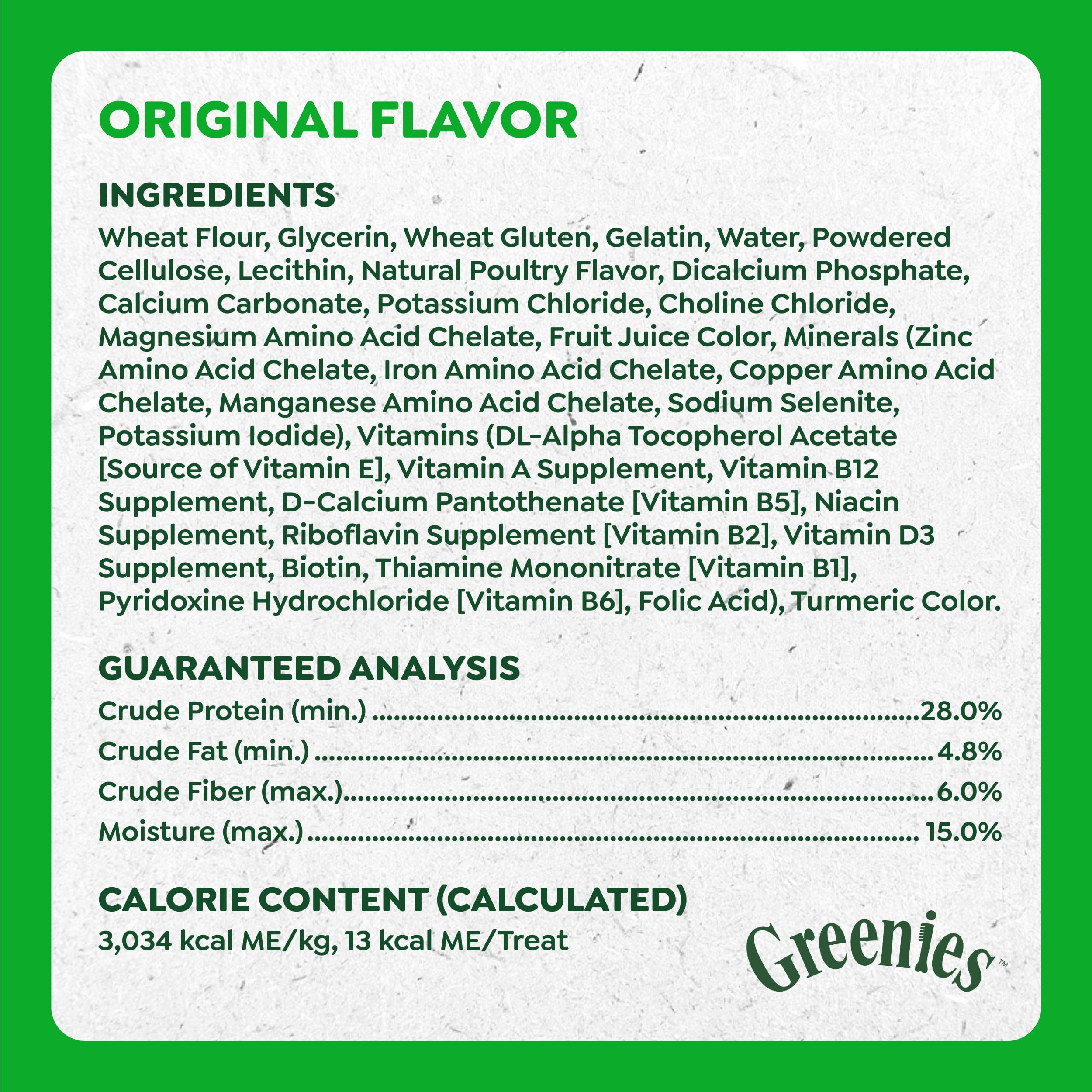 Greenies Anytime Bites 13-calorie treat suitable for guilt-free rewards.