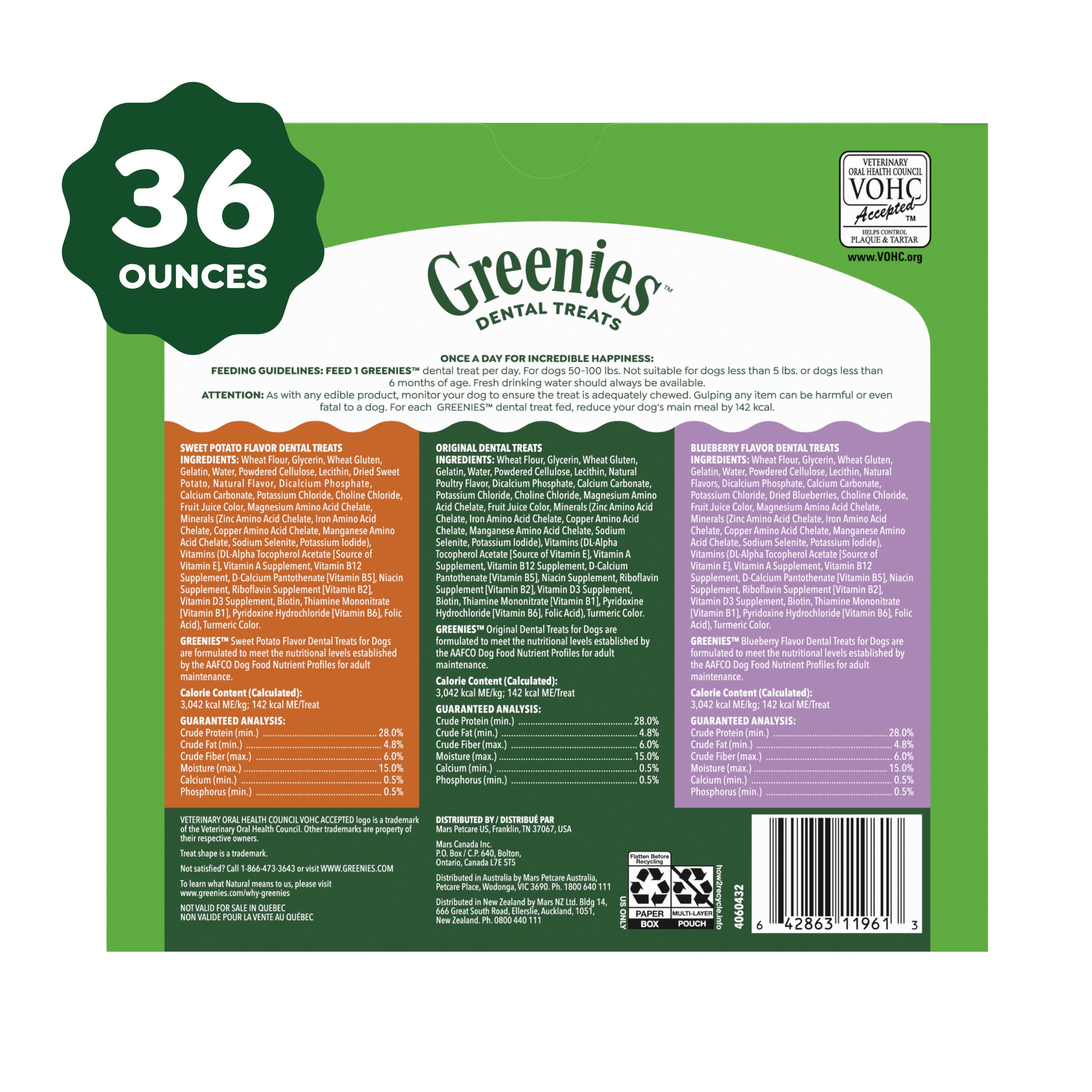 Greenies chew stick pictured in daily routine shot supporting dental care.