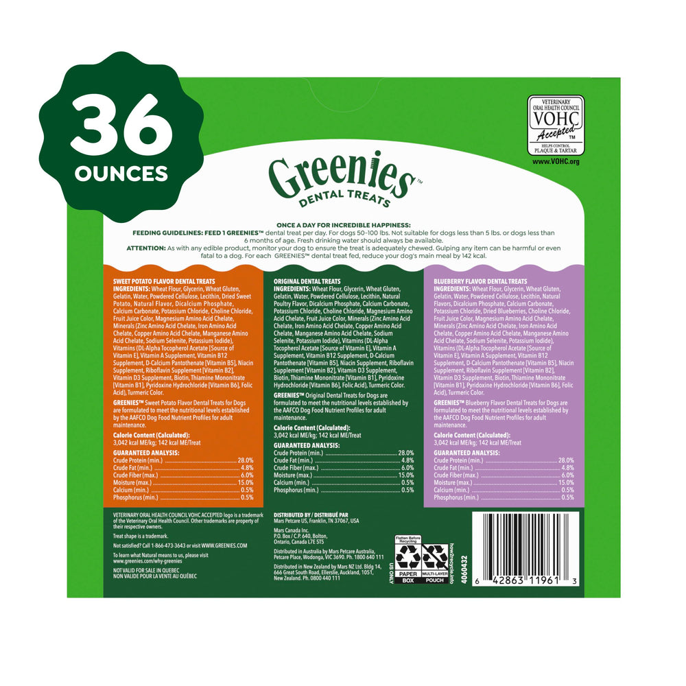 Greenies chew stick pictured in daily routine shot supporting dental care.