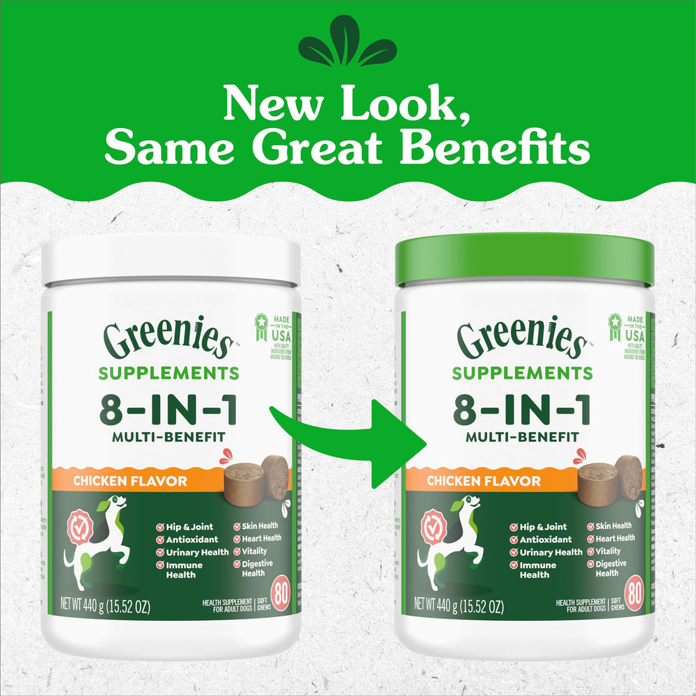 Greenies 8-in-1 soft-chews closeup revealing texture.