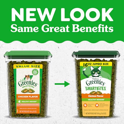 Greenies Feline Smartbites perfect daily reward for active indoor cats.