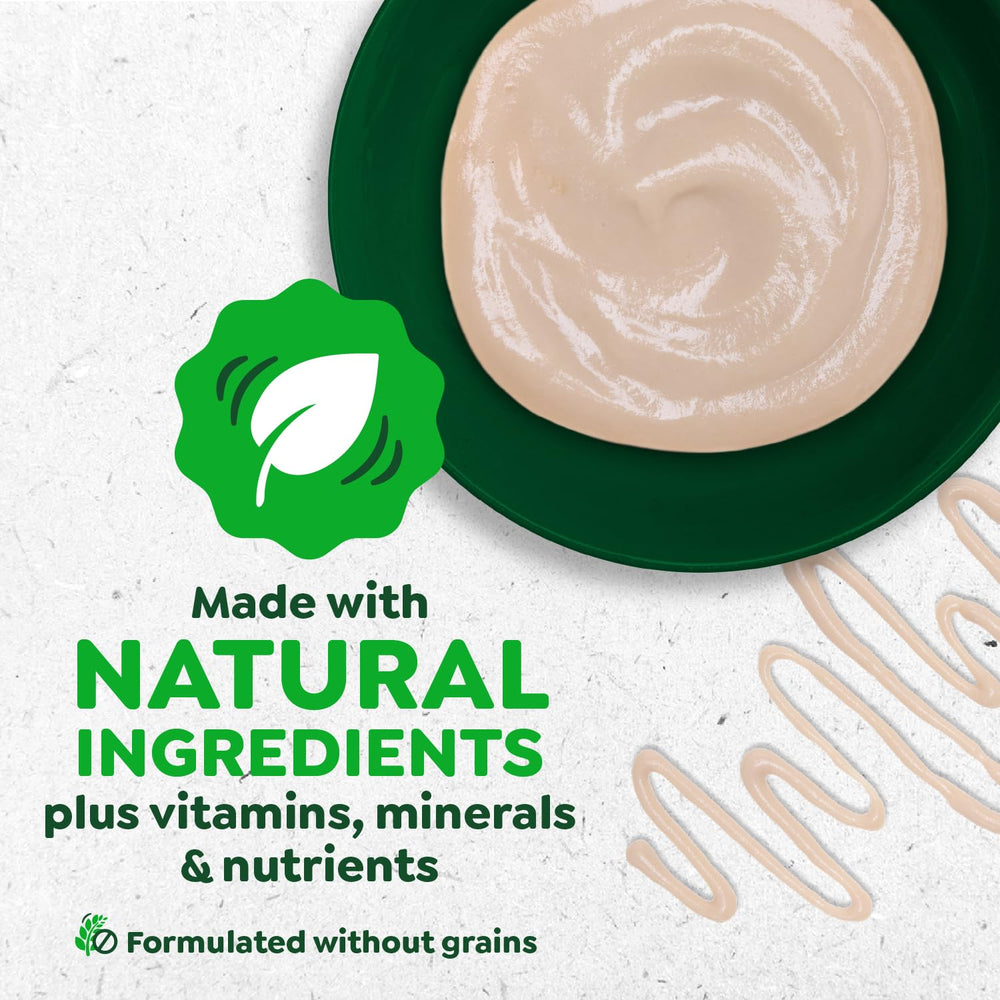 Greenies Feline Smart Purees hand-feeding image promotes bonding moments during treat time