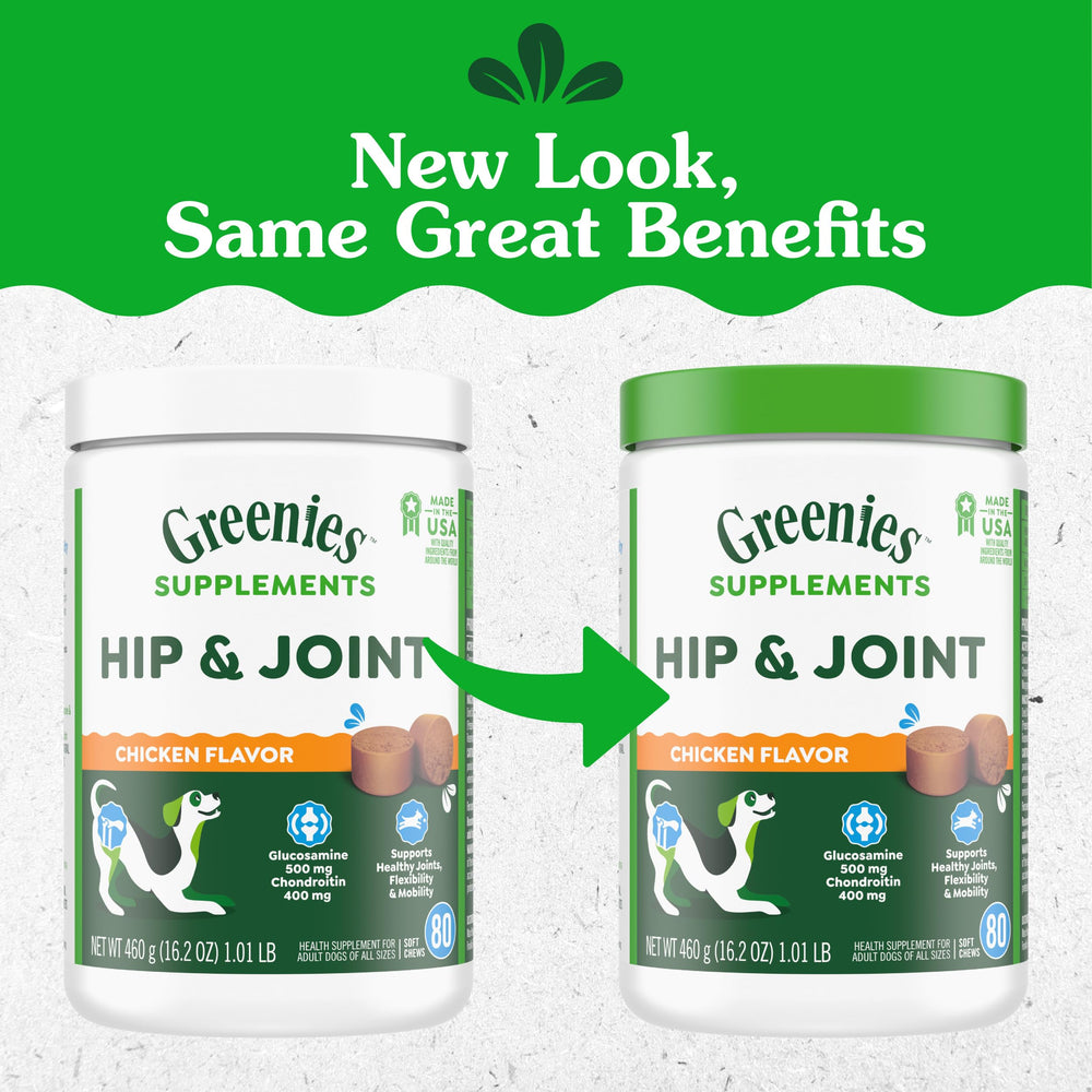 Greenies glucosamine chondroitin dosage detail highlights joint support.