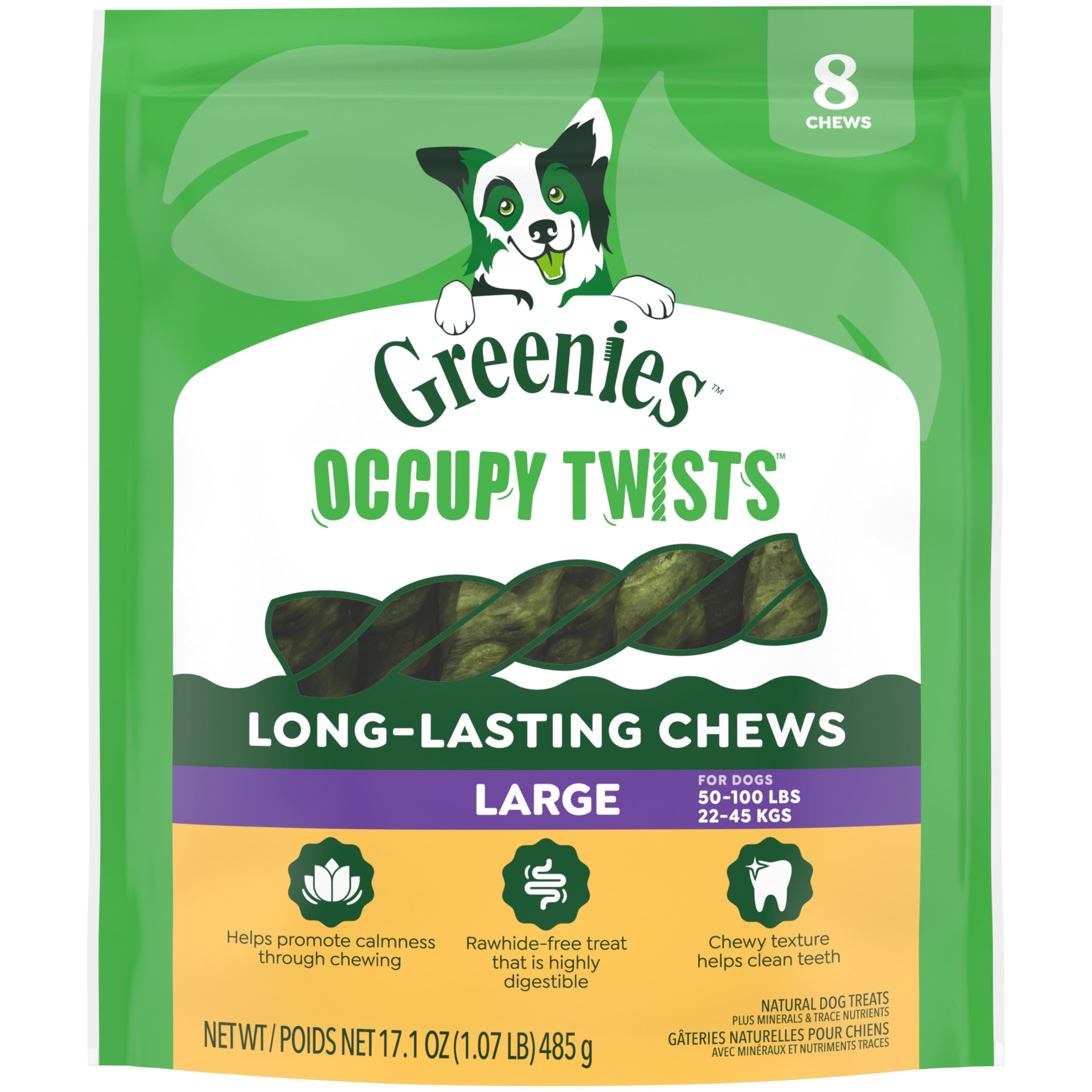 Greenies Occupy Twists chicken flavor twist for large dogs promoting calm chewing