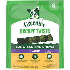 Greenies Occupy Twists chicken flavor twist for large dogs promoting calm chewing