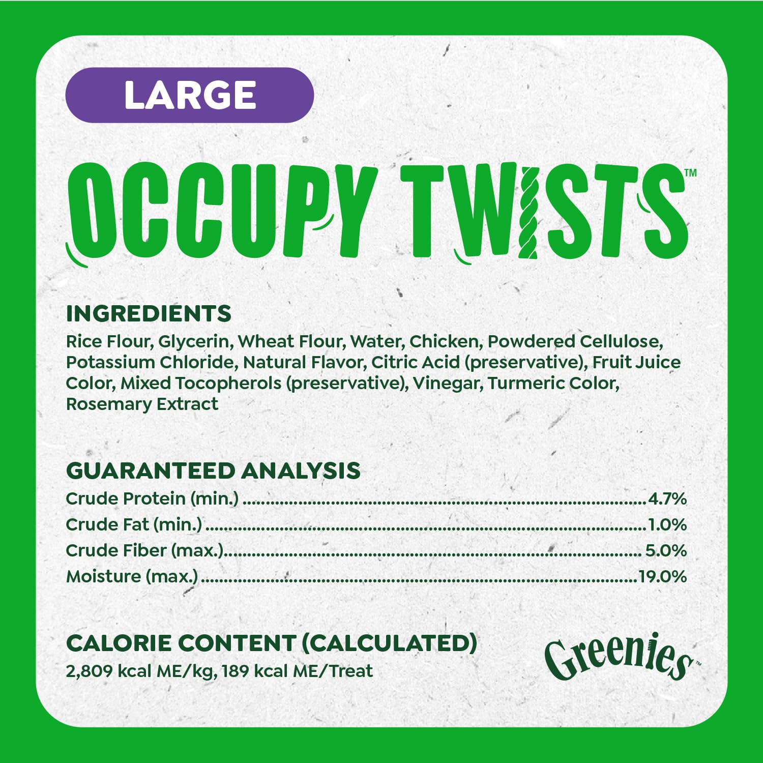 Greenies Occupy Twists 8-count pack shown for convenient storage