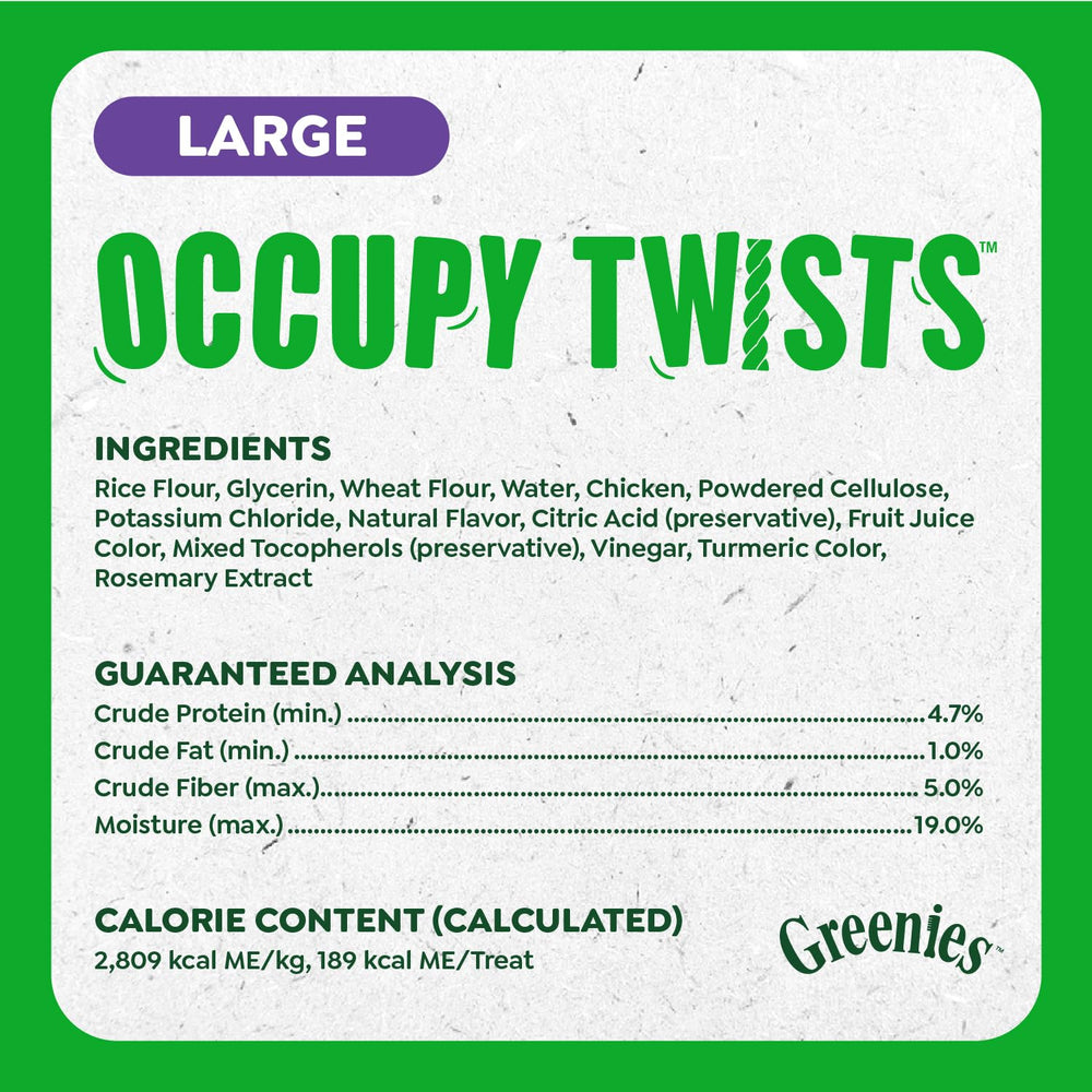 Greenies Occupy Twists 8-count pack shown for convenient storage