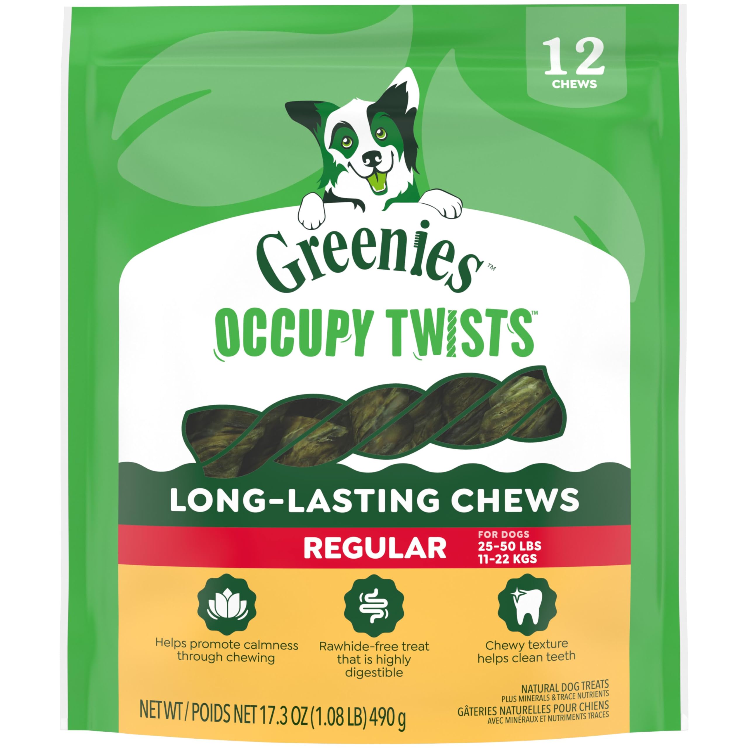 Greenies Occupy Twists pack image ready for treat time.