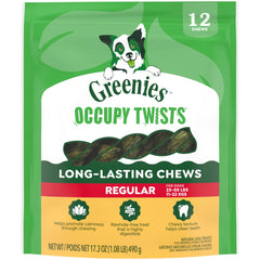 Greenies Occupy Twists pack image ready for treat time.