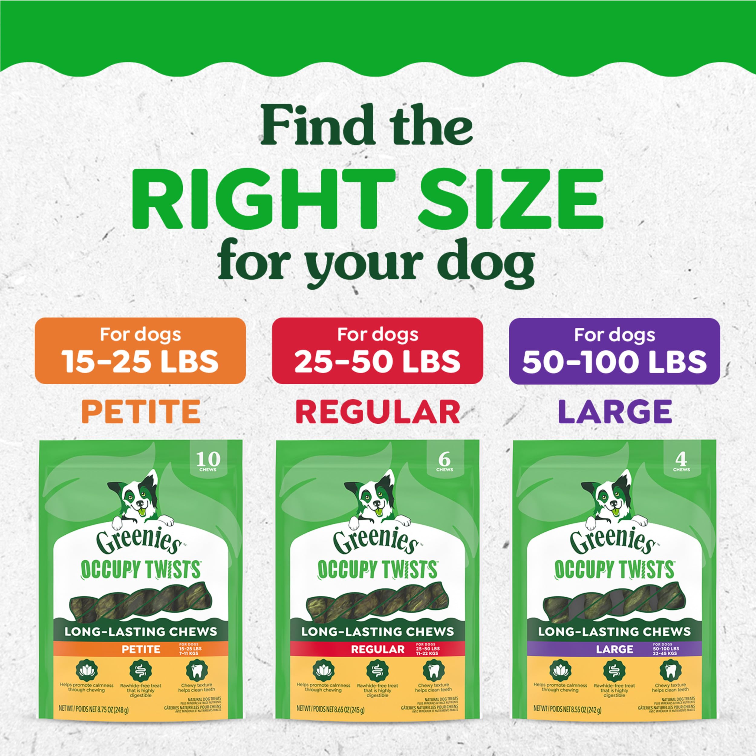 Greenies Occupy Twists tasty chicken flavor aroma
