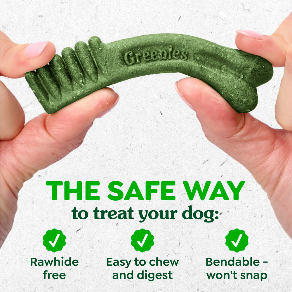 Greenies Petite benefits graphic highlights tartar and plaque support.