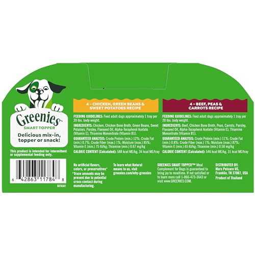 Greenies Smart Topper beef-vegetable-recipe served as a savory mix-in.