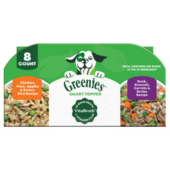 Greenies Smart Topper duck-broccoli-barley recipe shown in a bowl for enhanced flavor