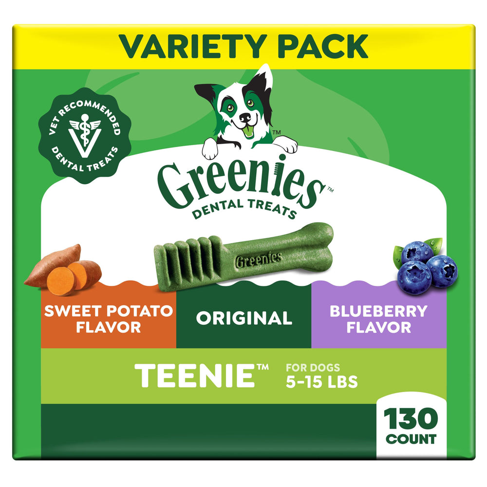 Greenies teenie 3x12oz pack for small dogs highlighting dental care