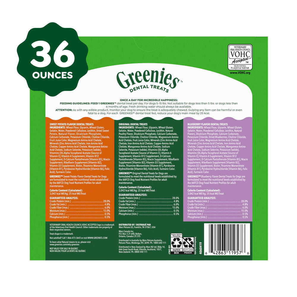Greenies teenie package emphasizing natural ingredients