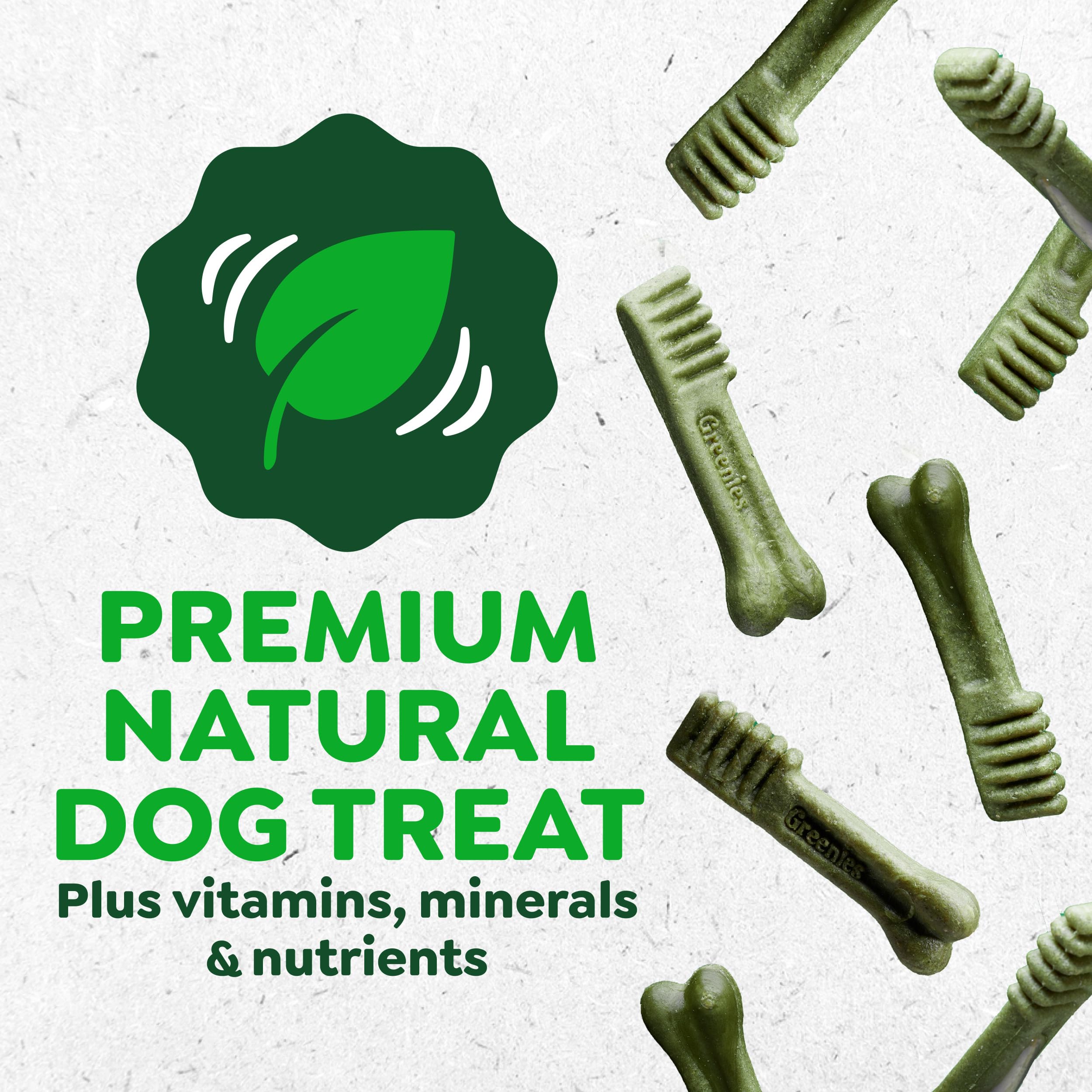 Greenies teenie-size chews are ideal for small breeds.