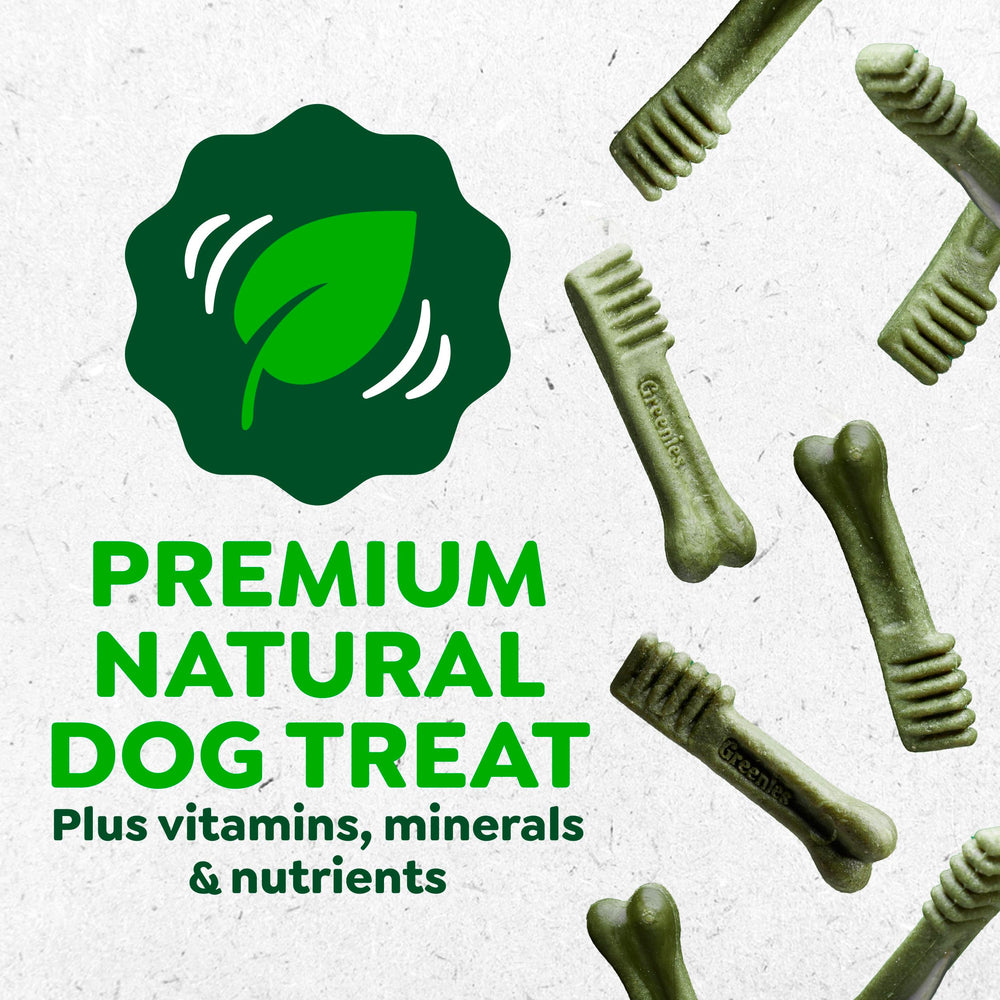 Greenies weight 25-50lbs label indicates suitability for mid-sized dogs.