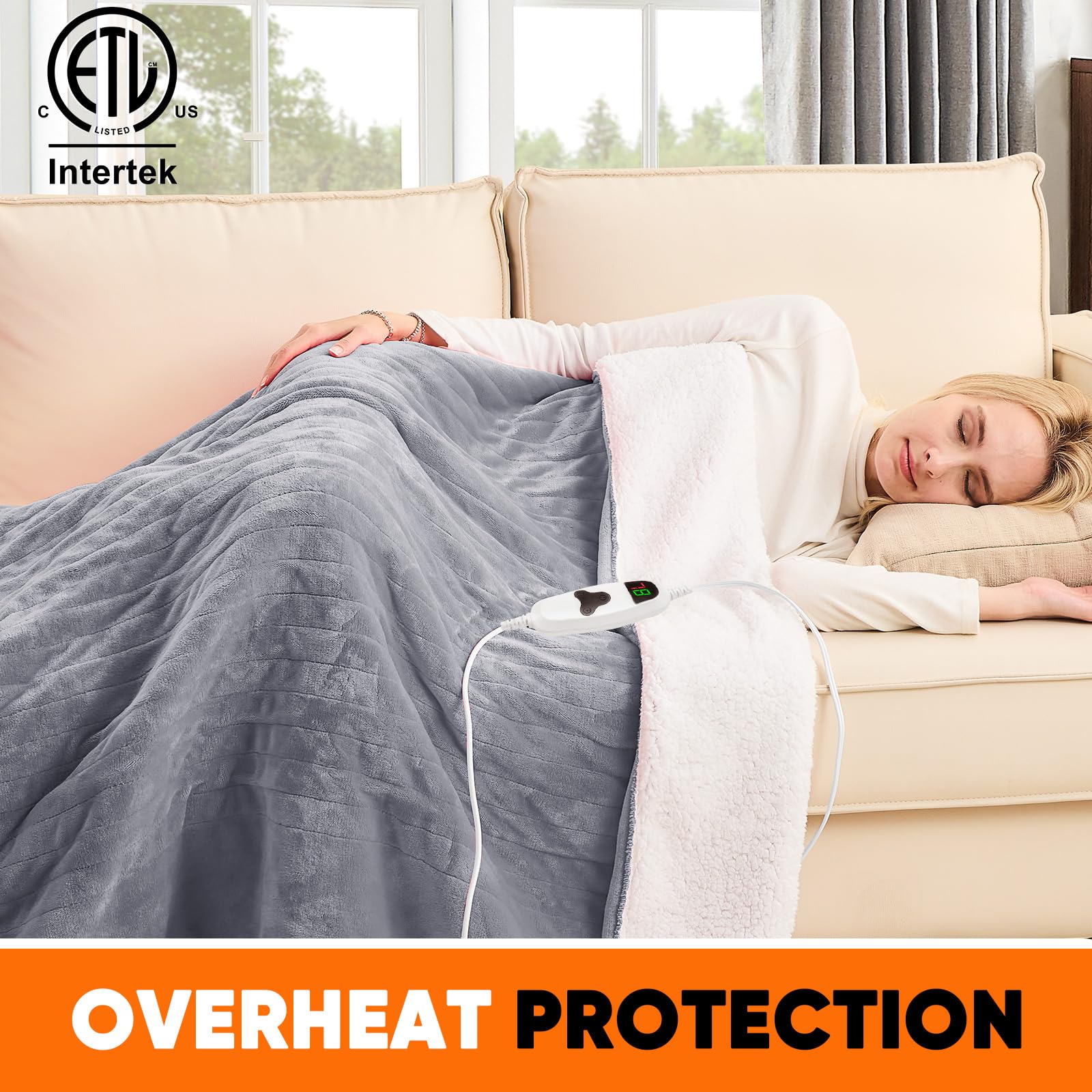 Greenoak blanket with 10 heat settings for precise comfort