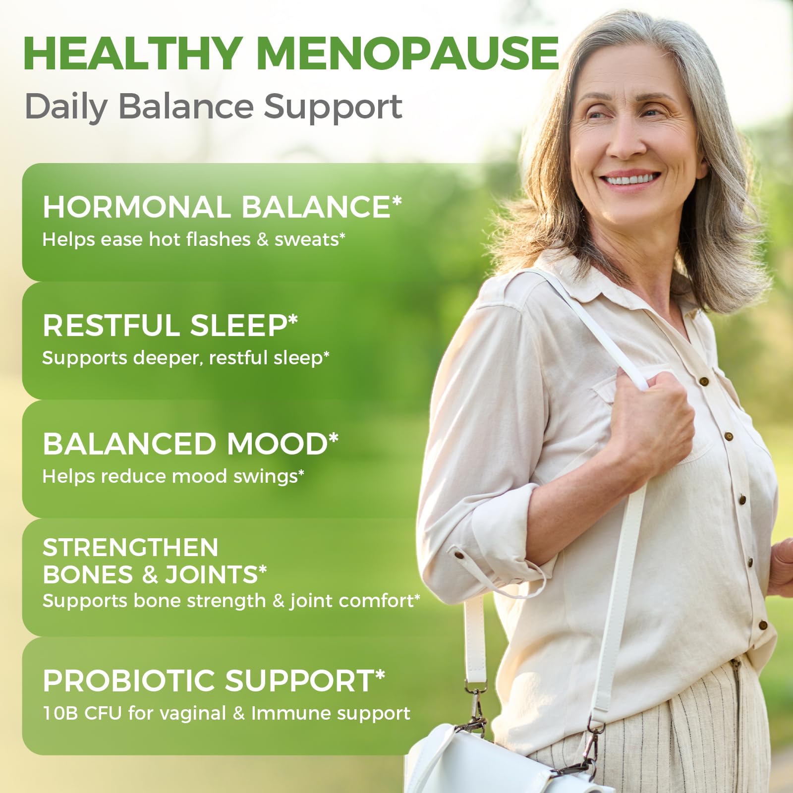 GreenPeople Menopause capsules inside bottle illustrate convenient daily support for menopause.