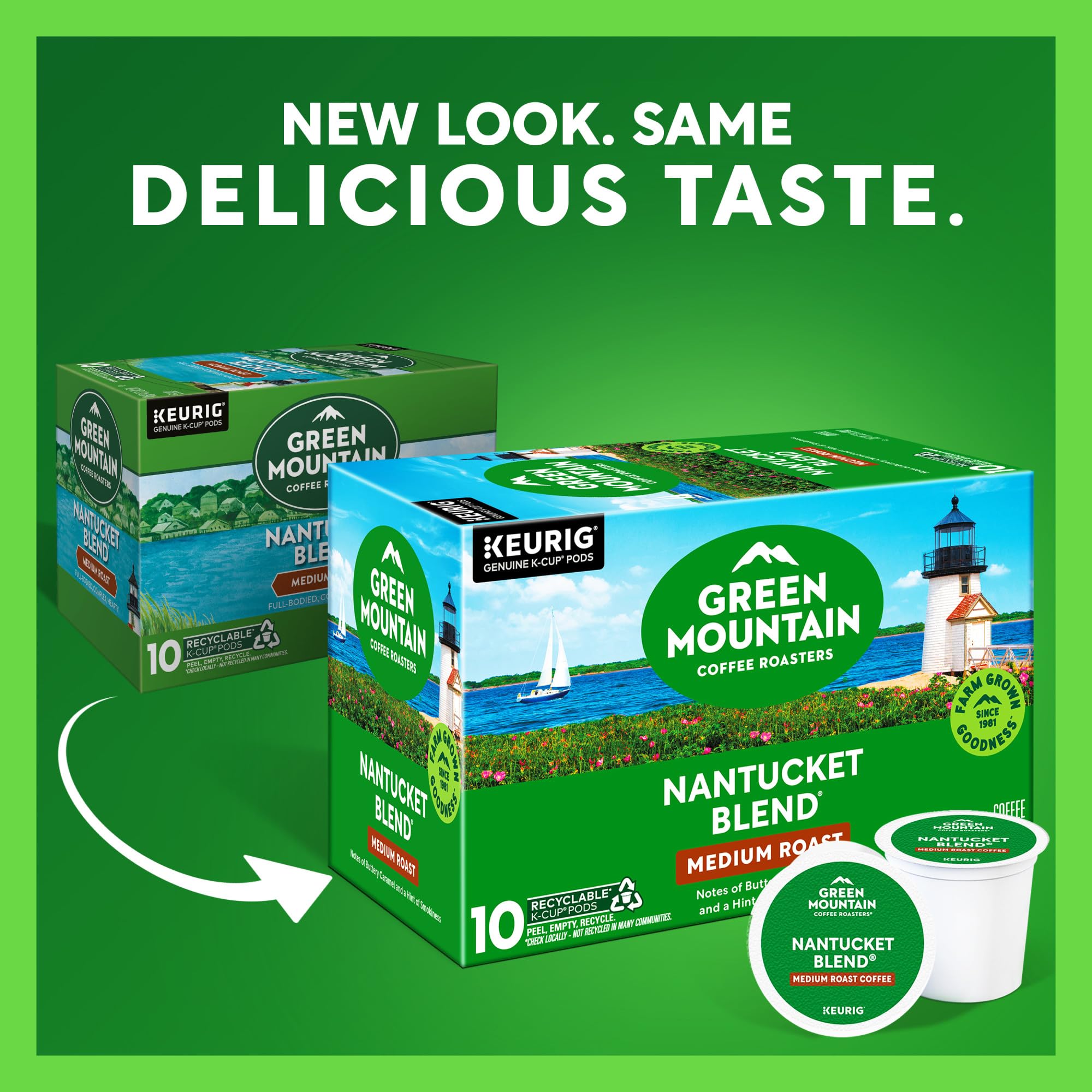 Green Mountain Nantucket Blend cup pour for balanced flavor in every cup.