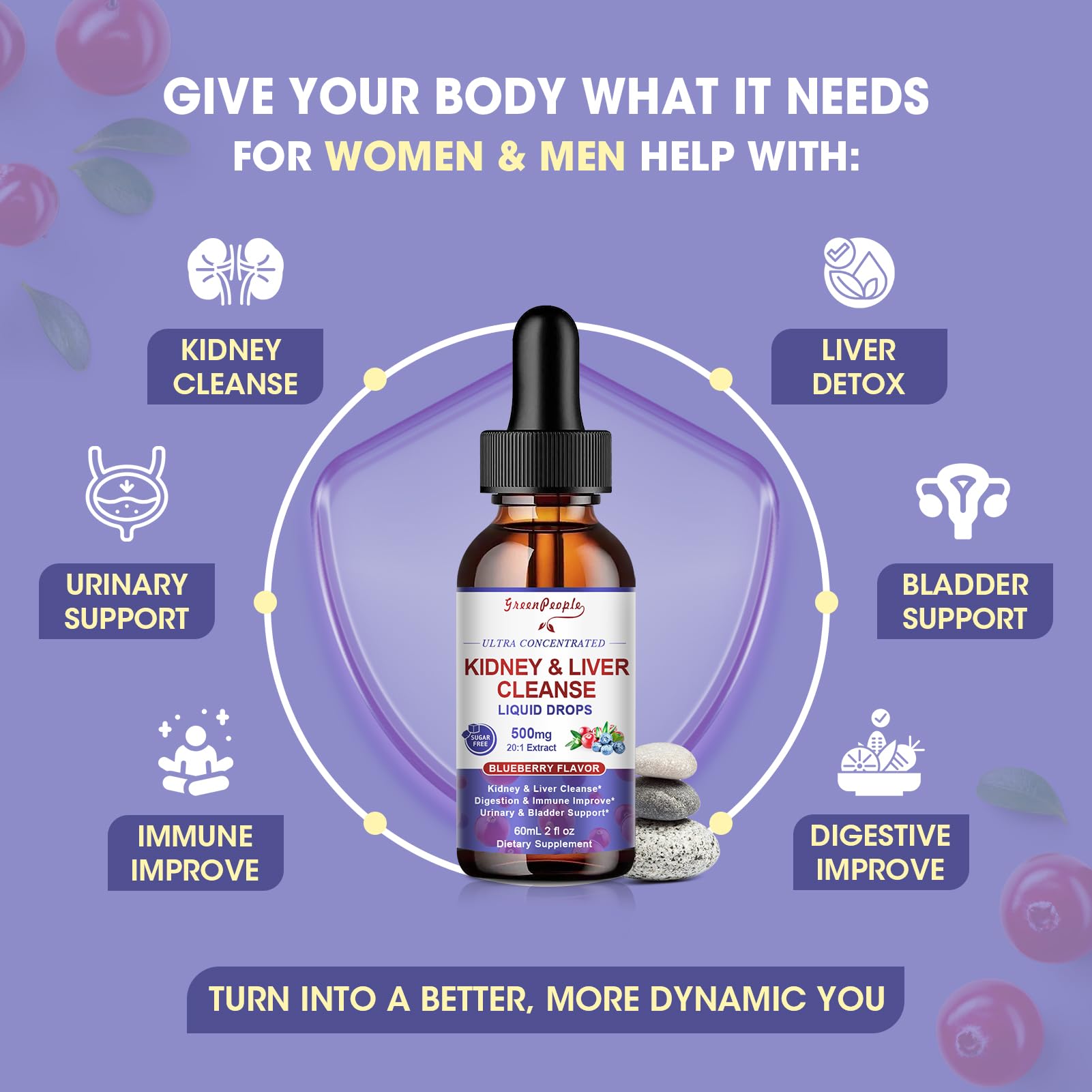 GREENPEOPLE Kidney Cleanse chanca piedra blend highlights herbal balance.