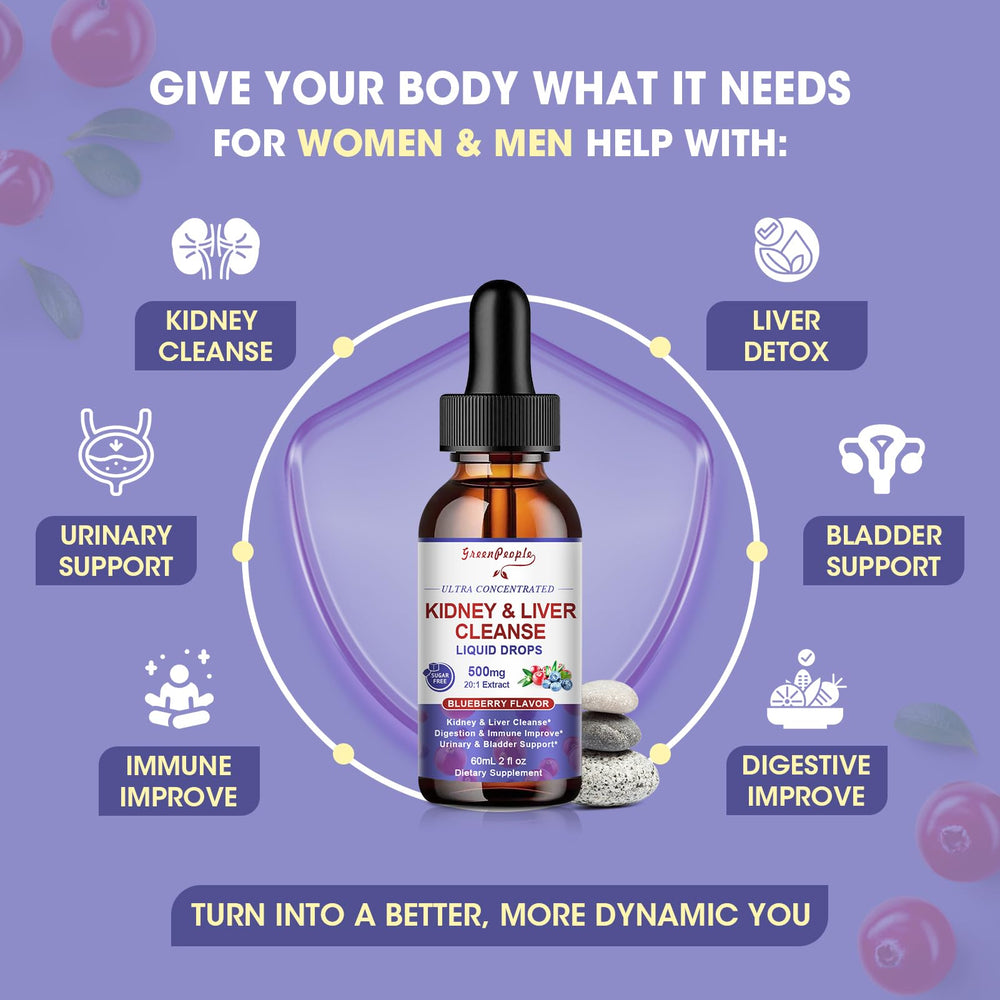 GREENPEOPLE Kidney Cleanse chanca piedra blend highlights herbal balance.
