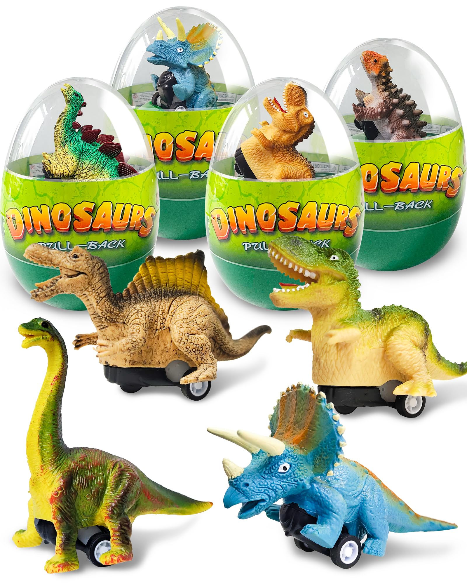 Greingways dinosaur pull-back car inside Easter egg for hands-on, screen-free fun