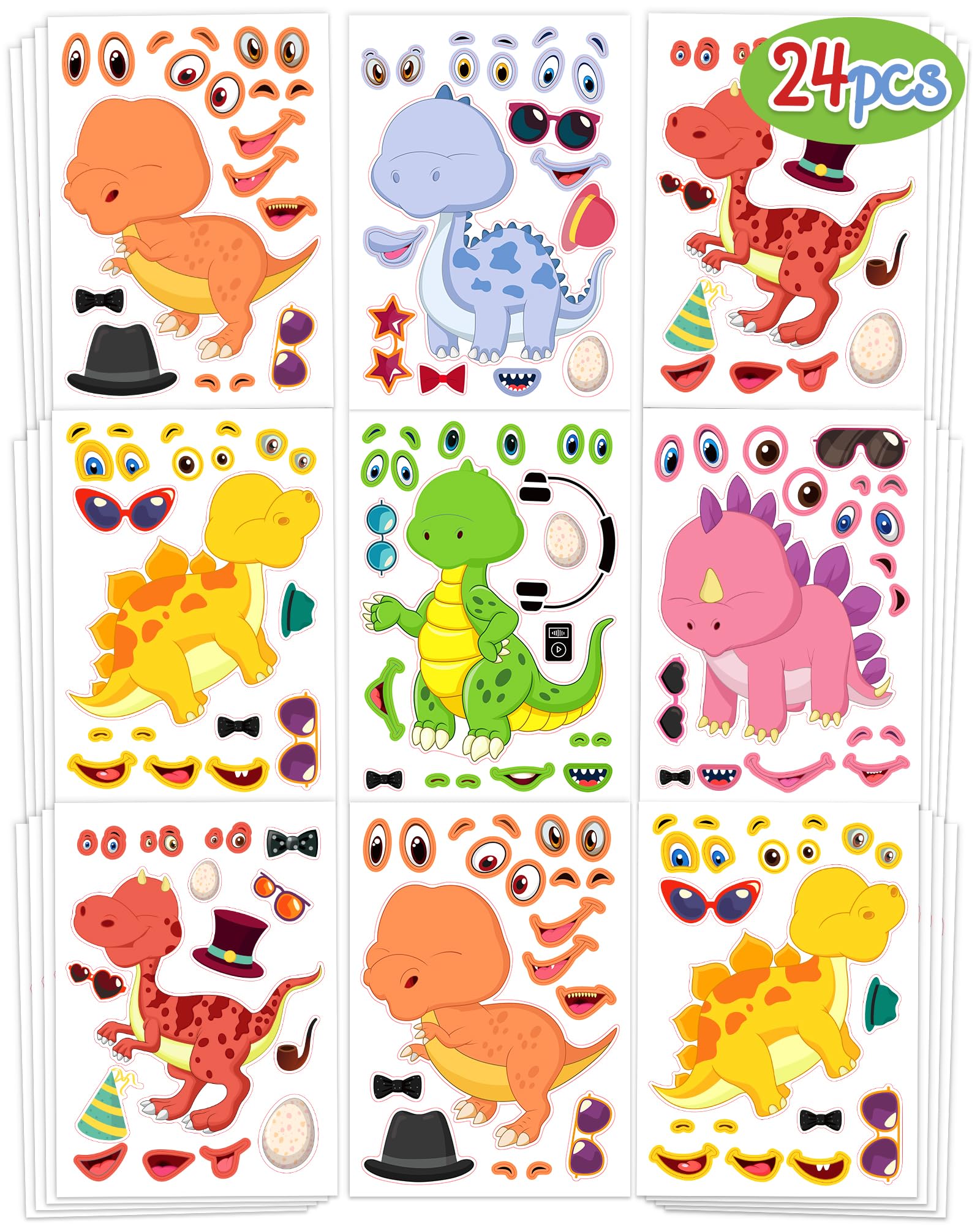 Greingways dinosaur sticker sheets for creative decorating and party crafts