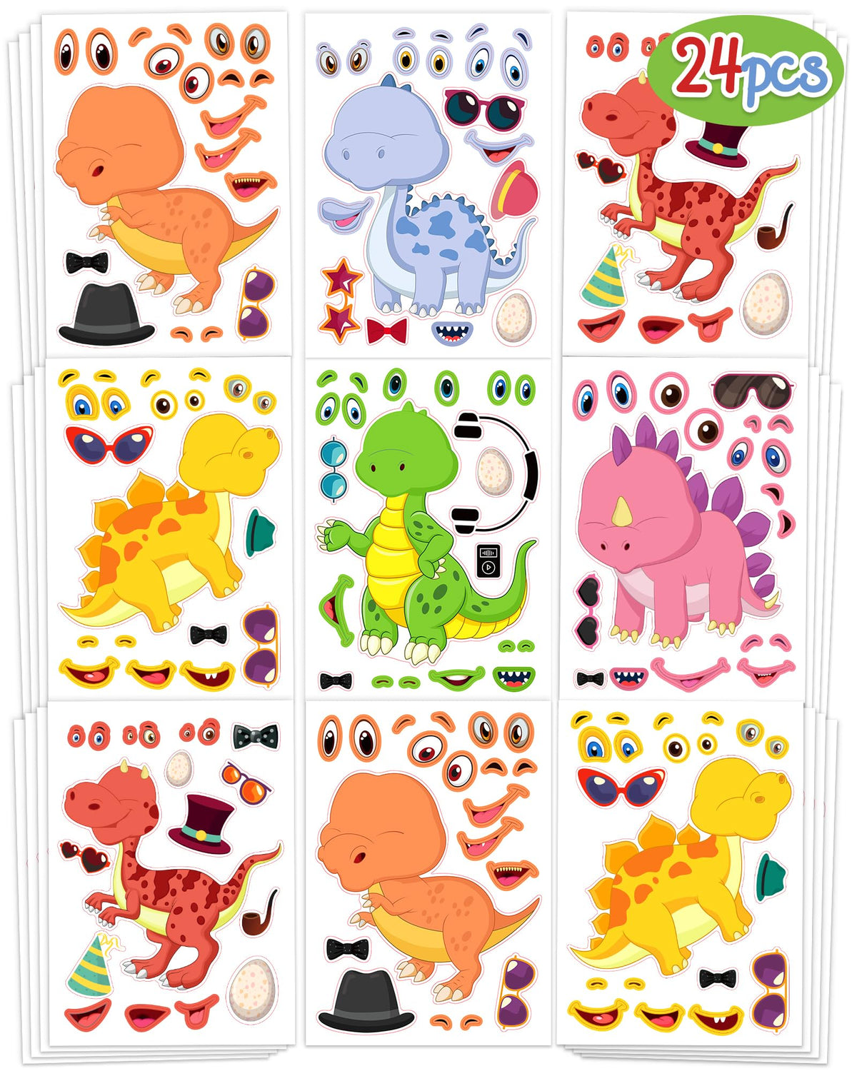 Greingways dinosaur sticker sheets for creative decorating and party crafts