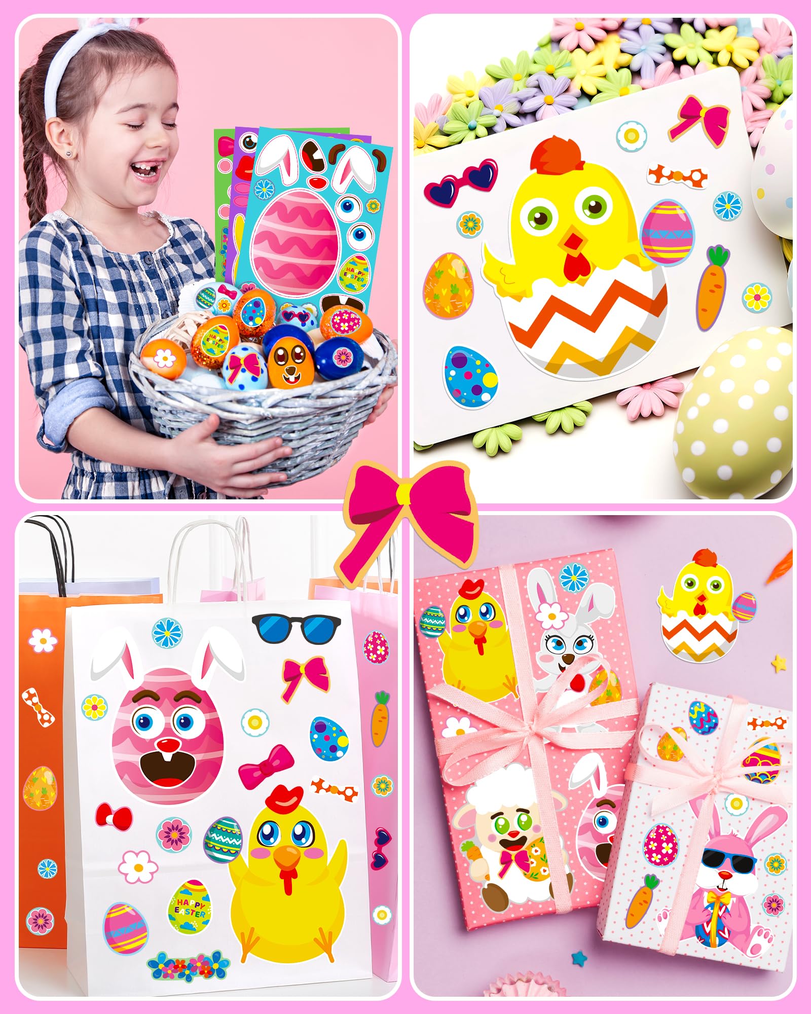 Greingways Easter stickers illustrate a decorating kit option for small eggs.