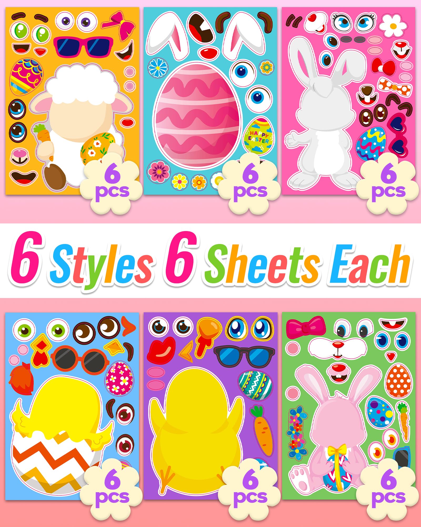 Greingways Easter stickers use waterproof material for classroom or home use.