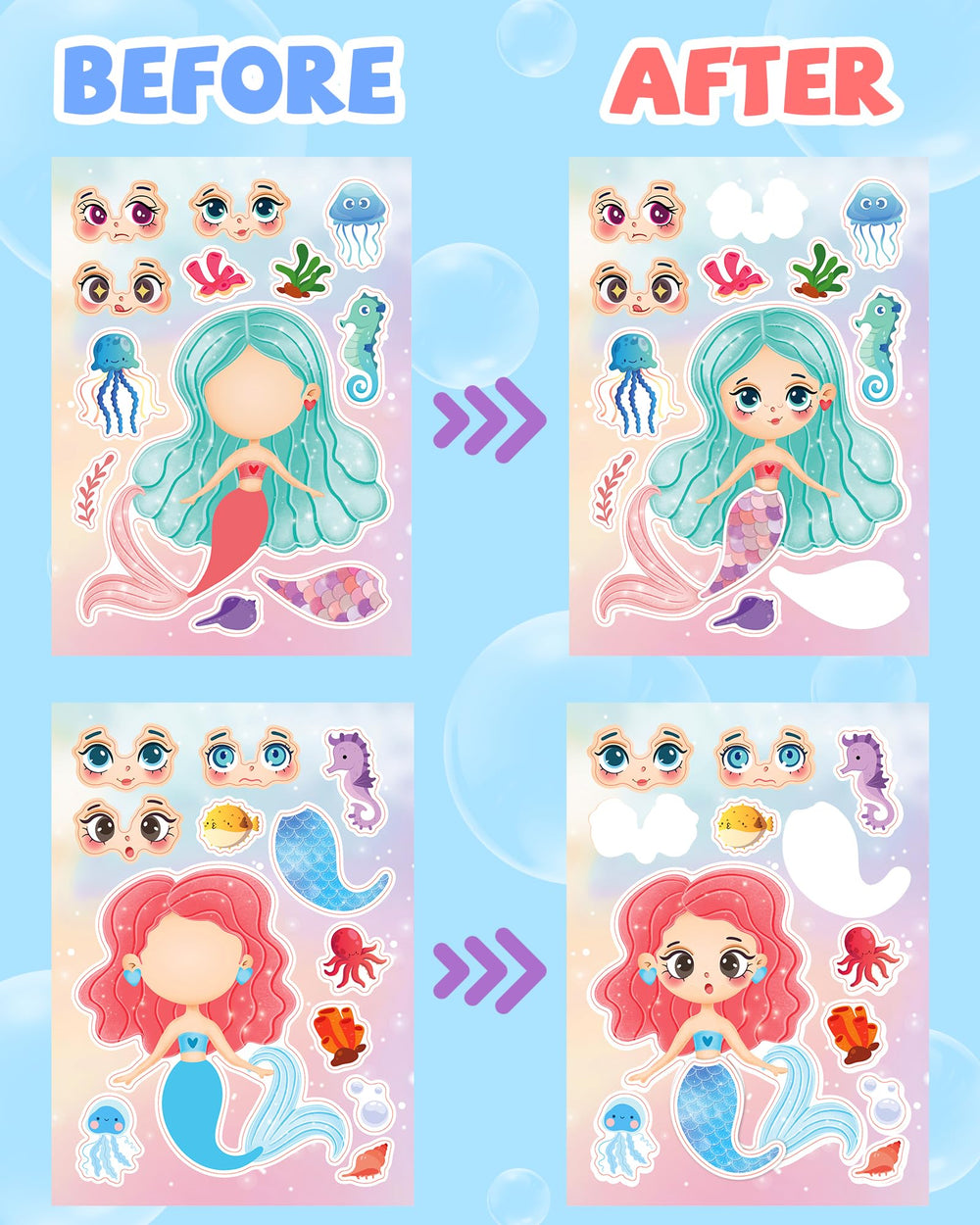 Greingways Mermaid Accessories Selection for varied sticker art ideas