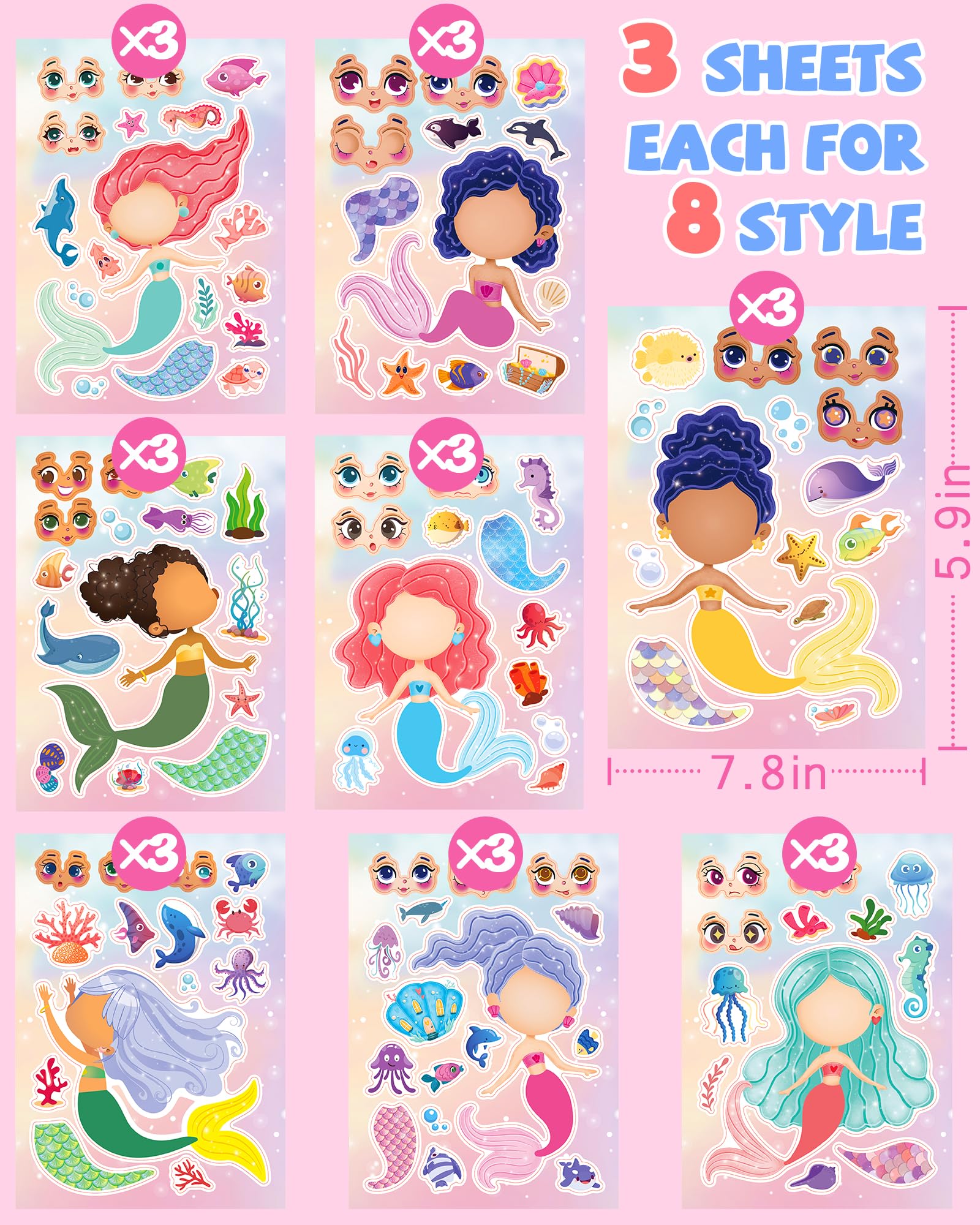 Greingways Mermaid Sticker Waterproof with residue-free adhesion