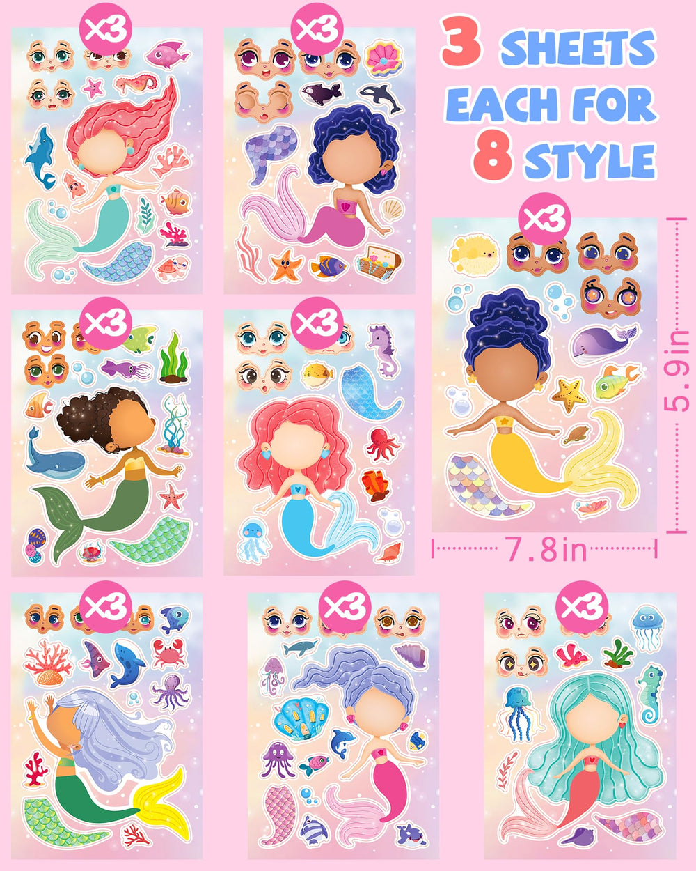Greingways Mermaid Sticker Waterproof with residue-free adhesion