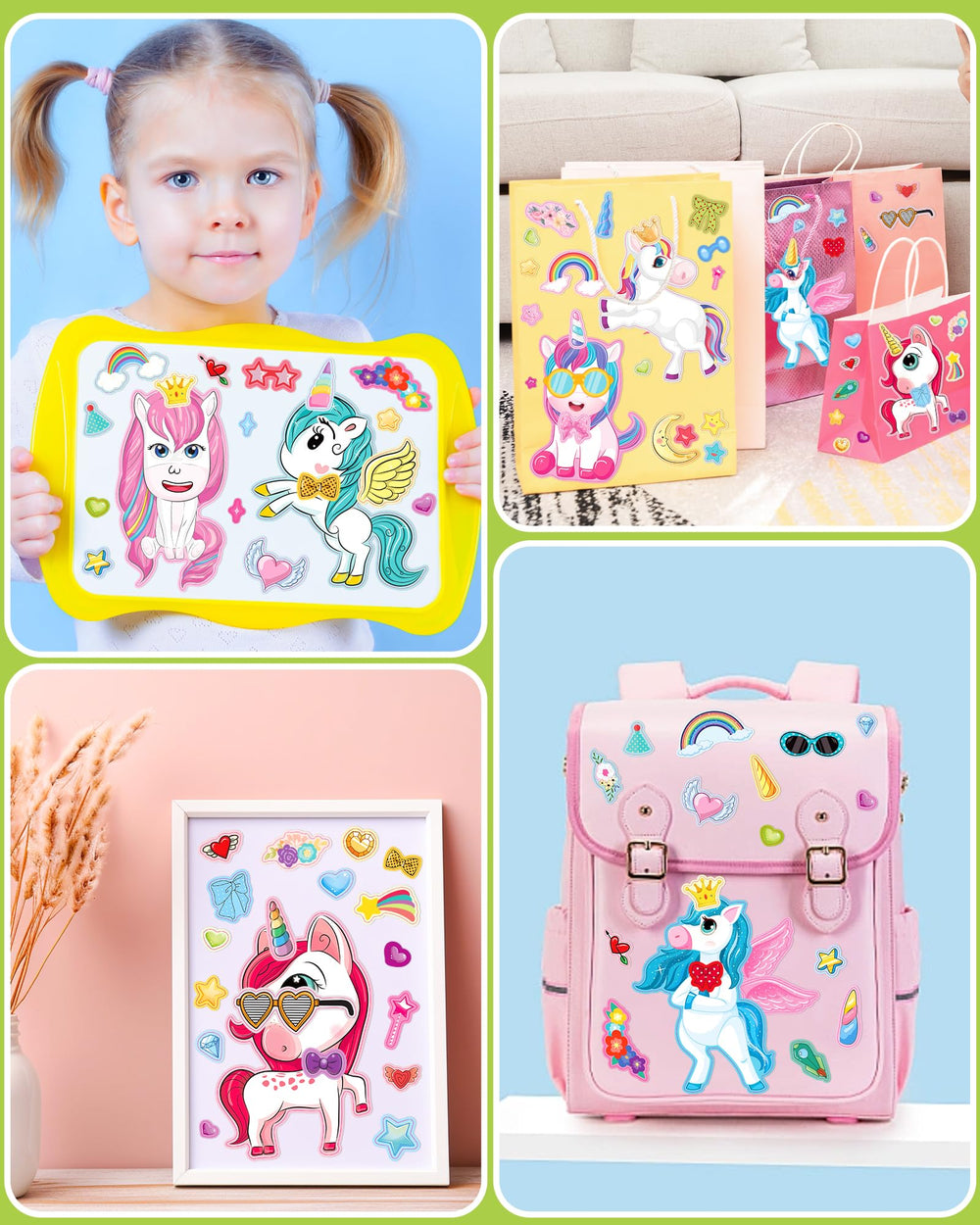 Greingways unicorn stickers face features inspire playful character crafting at home.