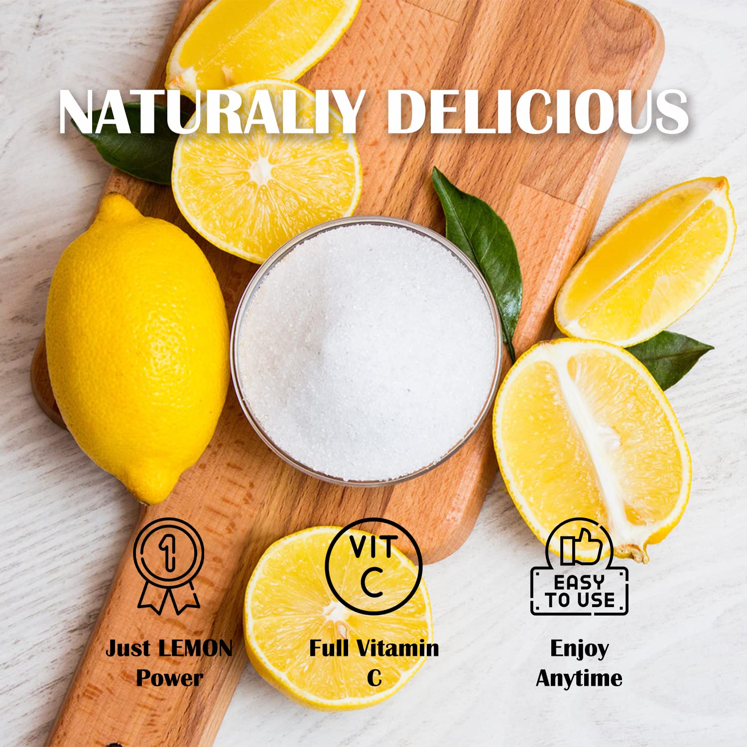 Grelim Lemon Powder being poured into water for easy hydration and tang.