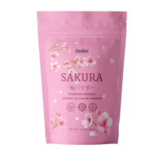 GRELIM Sakura Powder bottle close-up showing natural pink color for baking.