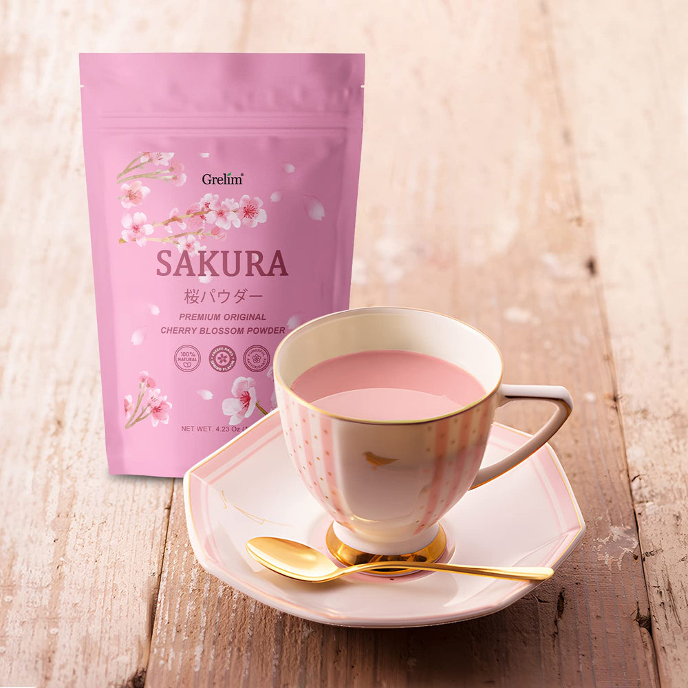 Finished pink dessert swirled with GRELIM Sakura Powder.