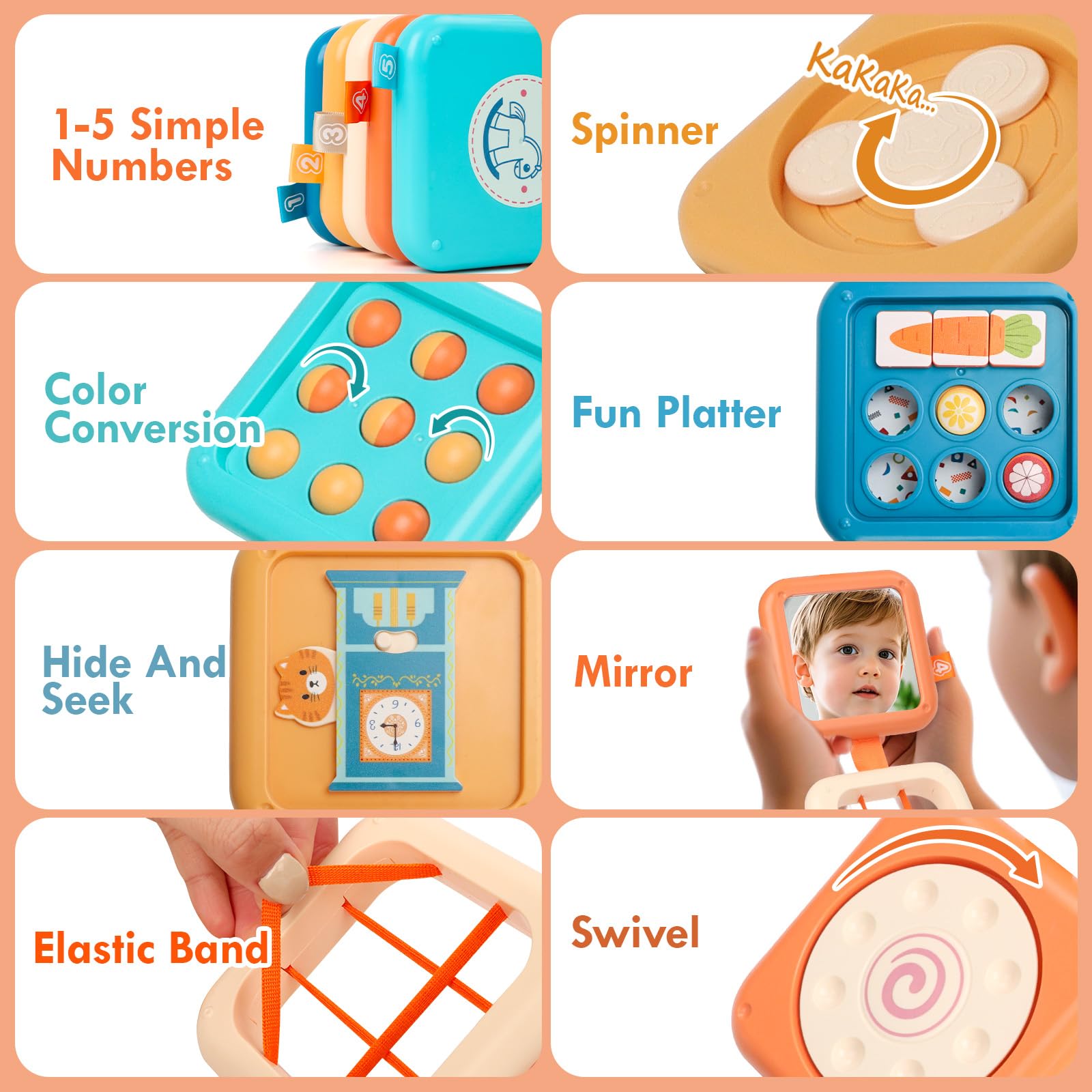 GRESEESM rotating activity panel encourages turning and fine motor control.