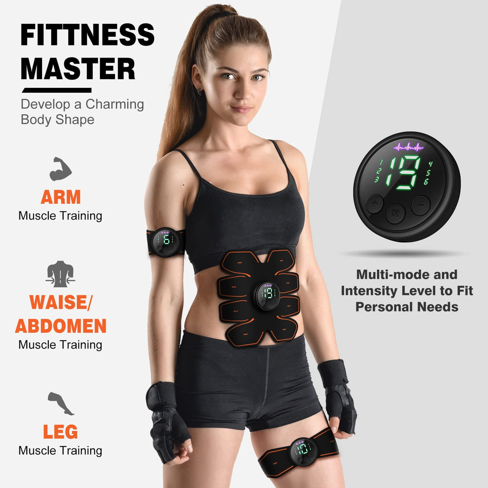 Grexemin ABS Stimulator control panel shows adjustable modes for personalized intensity.