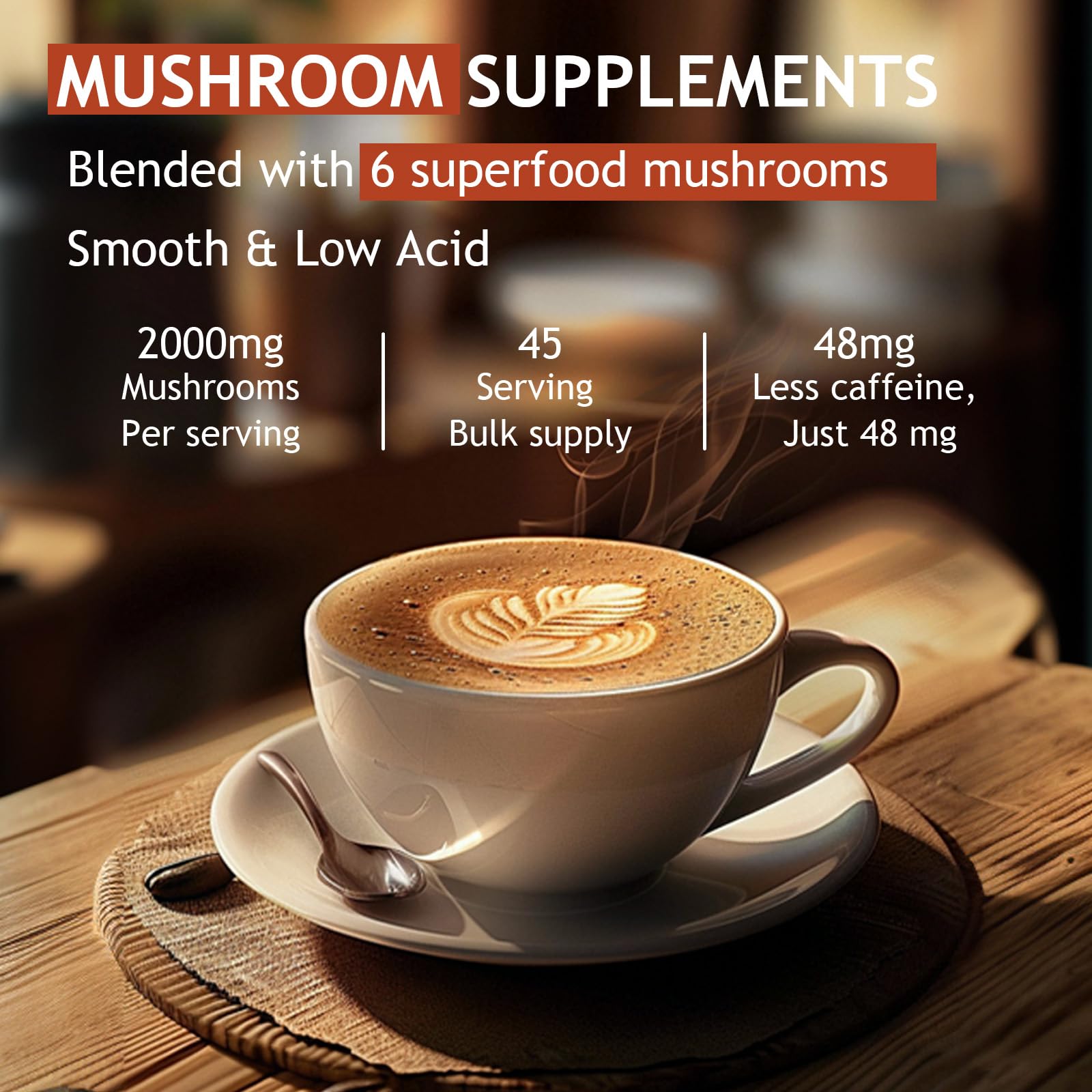GRGTP Mushroom Coffee dissolves smoothly in hot or cold water for jitter-free energy.