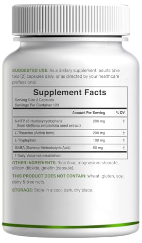 Griffonia seed extract label showing 98 percent content